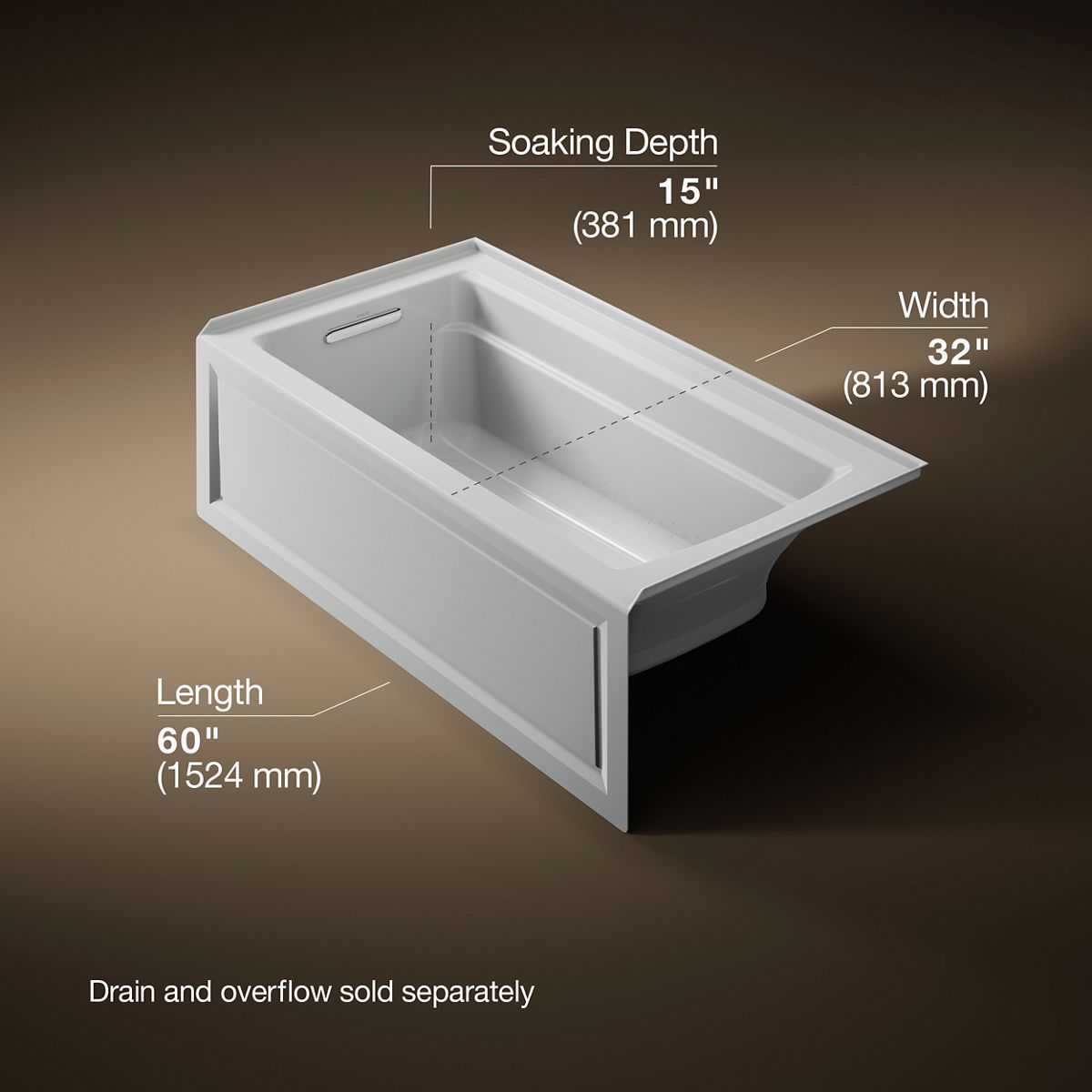 3786-archer-60-x-32-alcove-heated-bubblemassage-air-bath-left-drain-14.jpg Archer® 60" x 32" alcove Heated BubbleMassage™ air bath, left drain