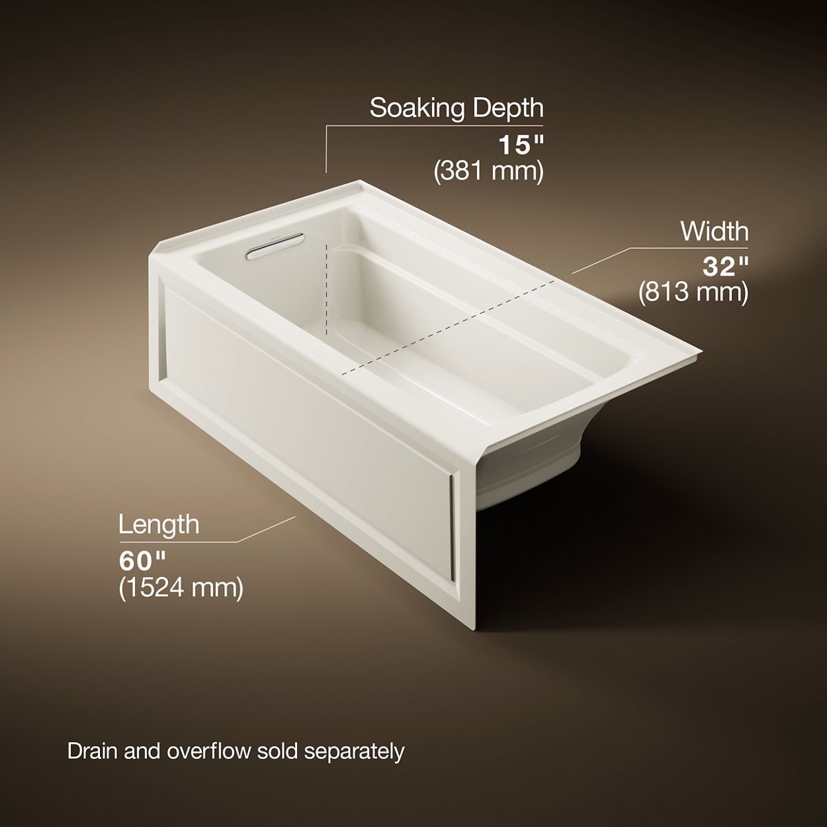 3786-archer-60-x-32-alcove-heated-bubblemassage-air-bath-left-drain-15.jpg Archer® 60" x 32" alcove Heated BubbleMassage™ air bath, left drain