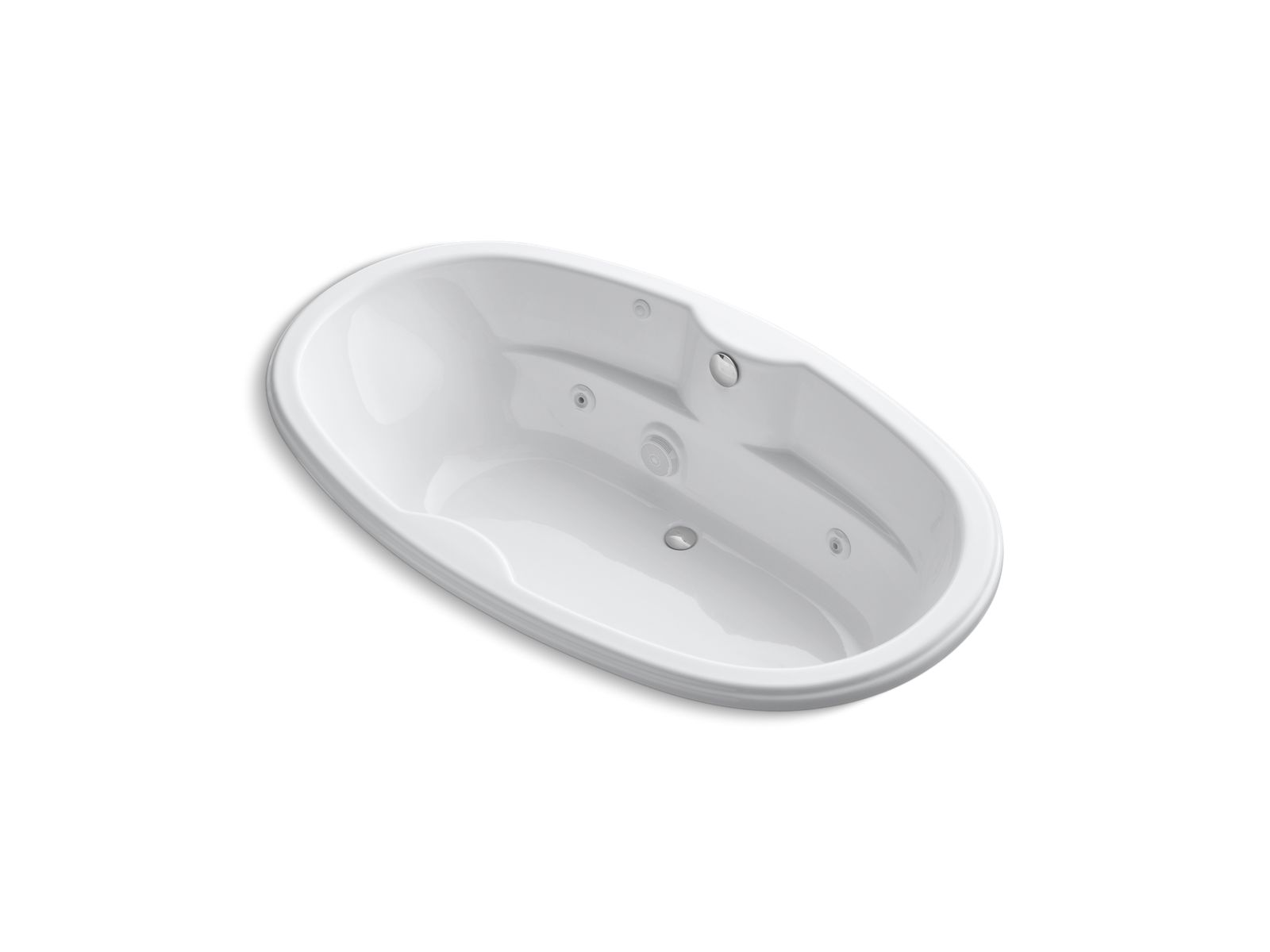 7242 72" x 42-1/8" oval drop-in whirlpool bath with custom pump location and heater