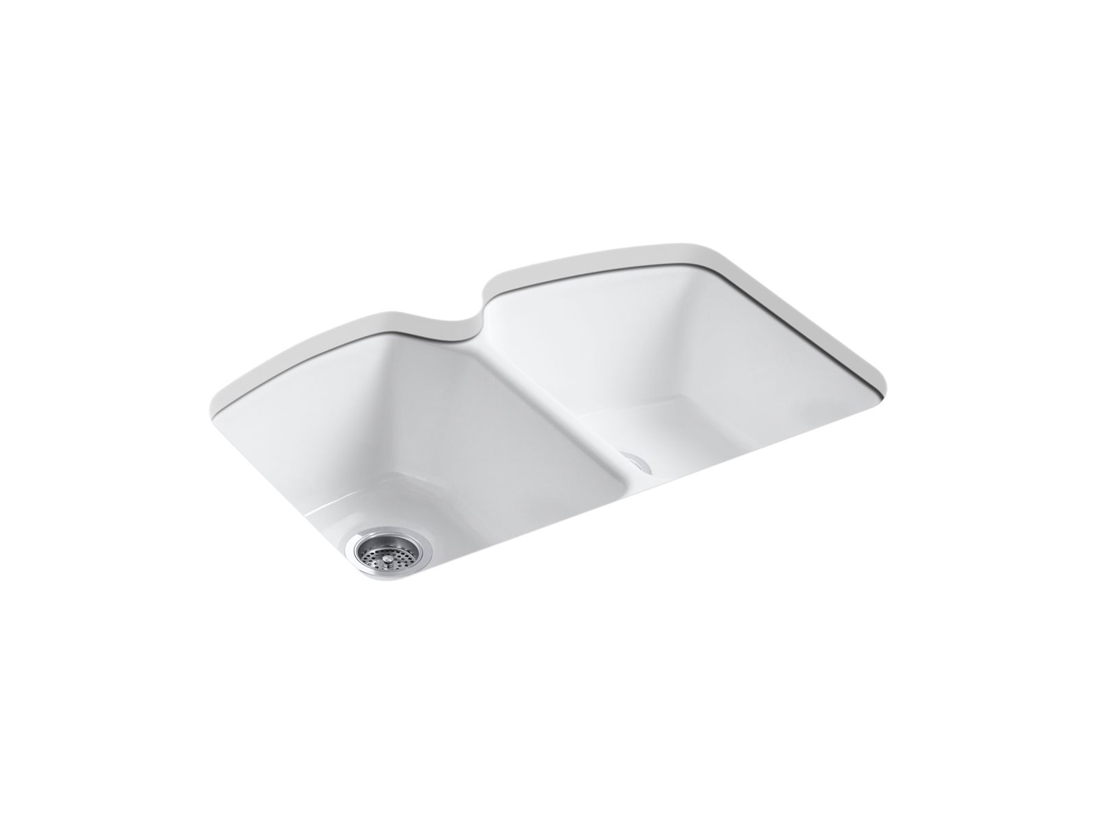 Tanager® 33" x 22" x 9-5/8" undermount double-equal bowl kitchen sink with three oversize holes