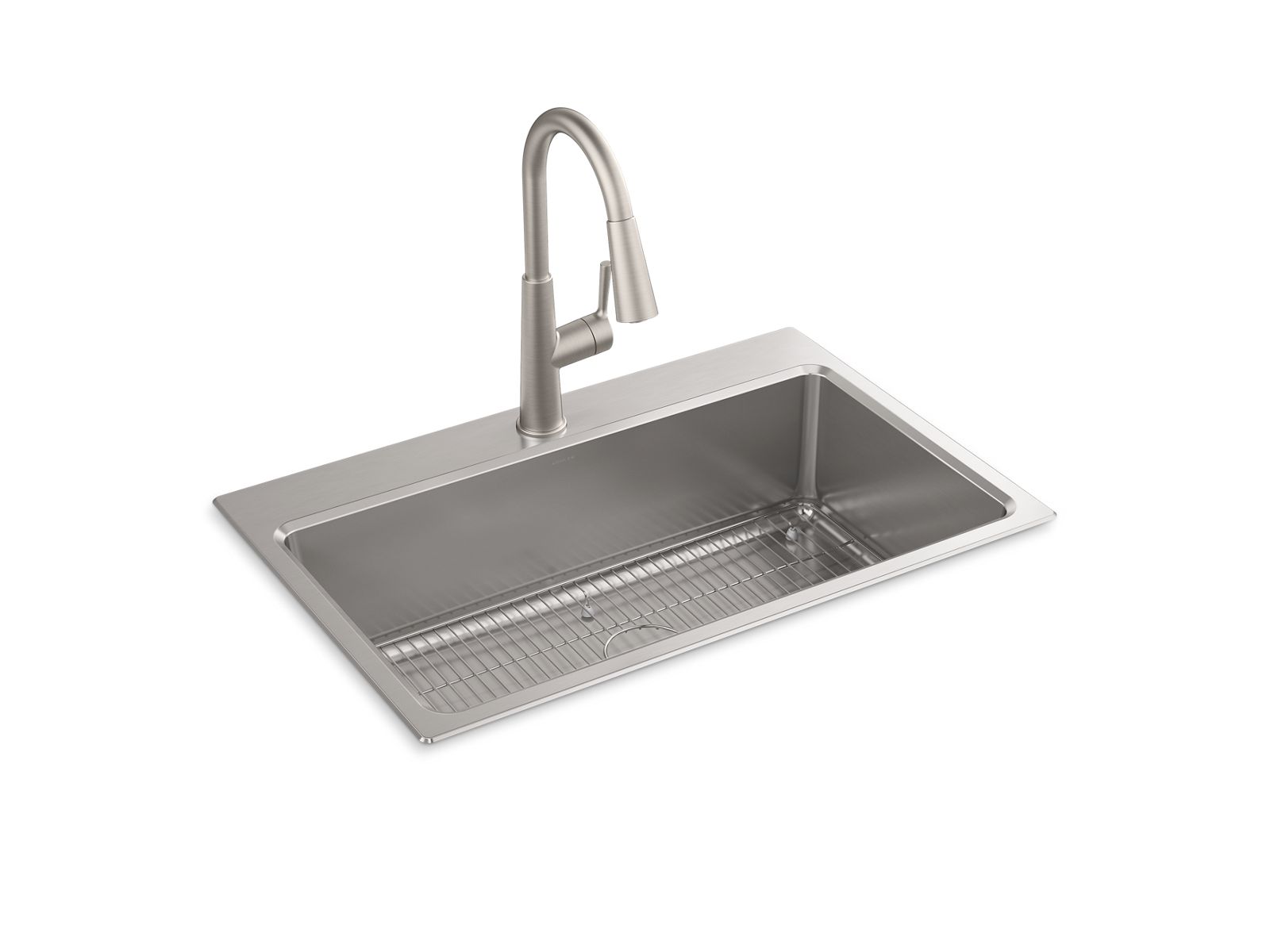 Prologue® 33" top-/undermount single-bowl kitchen sink kit