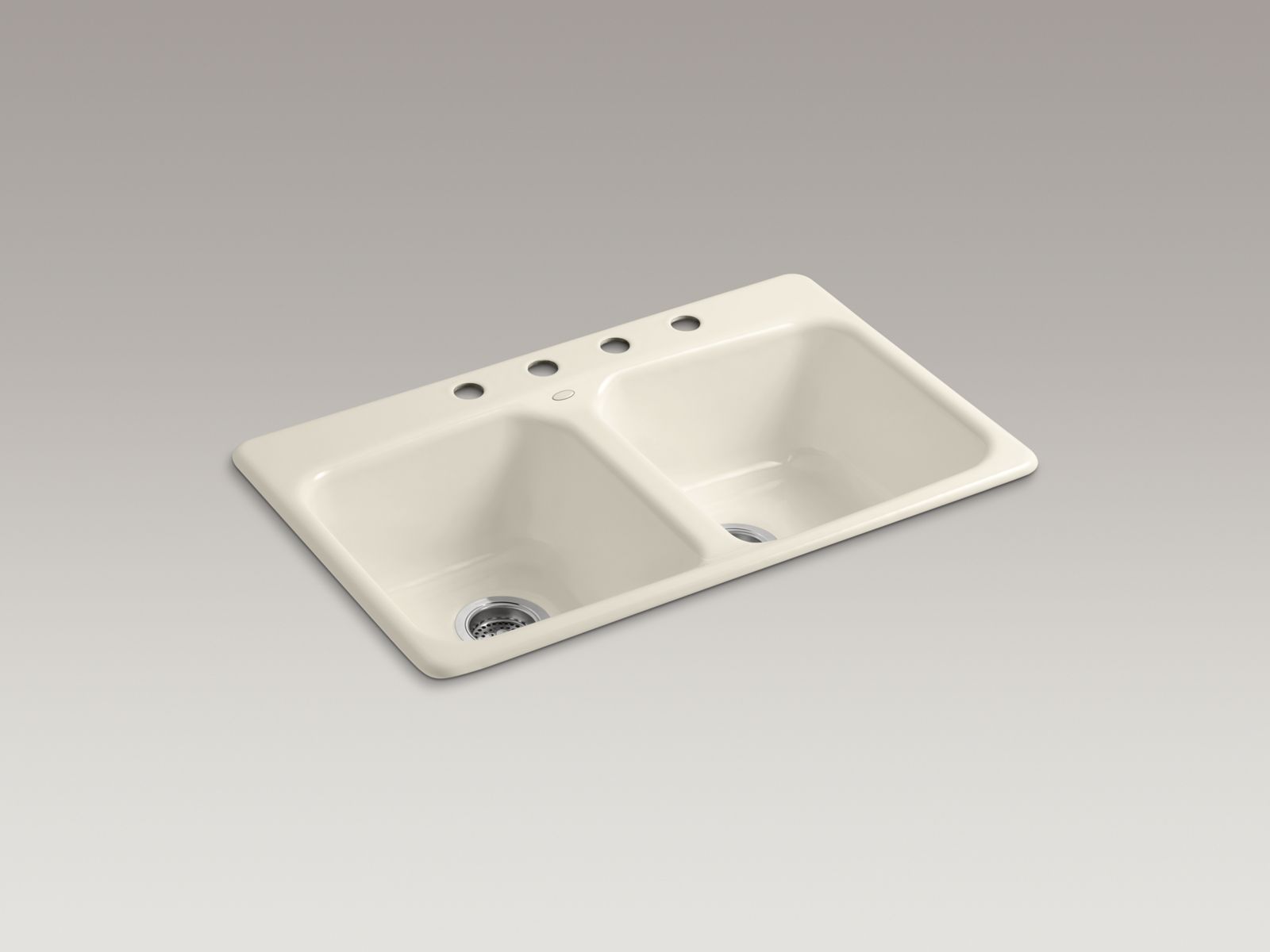 Brookfield(TM) 31-3/4" x 20-3/4" x 8-5/8" top-mount double-equal kitchen sink with 4 faucet holes