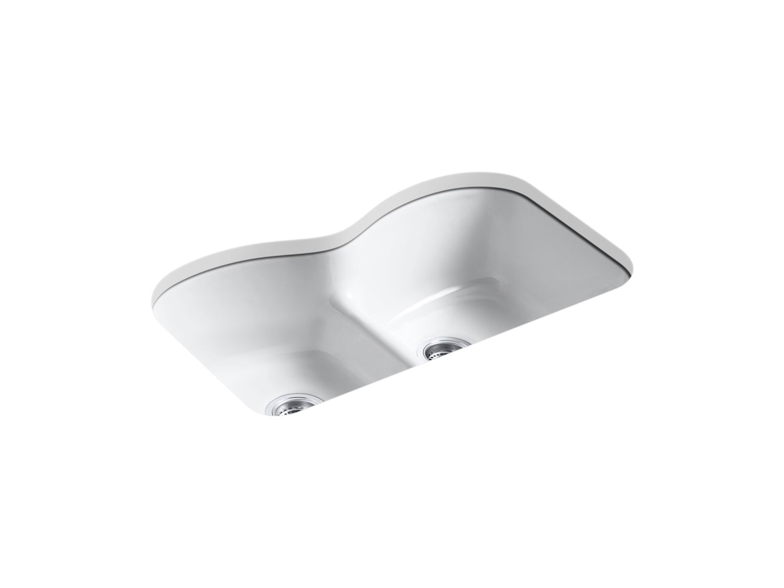 Langlade® Smart Divide® 33" undermount double-bowl kitchen sink