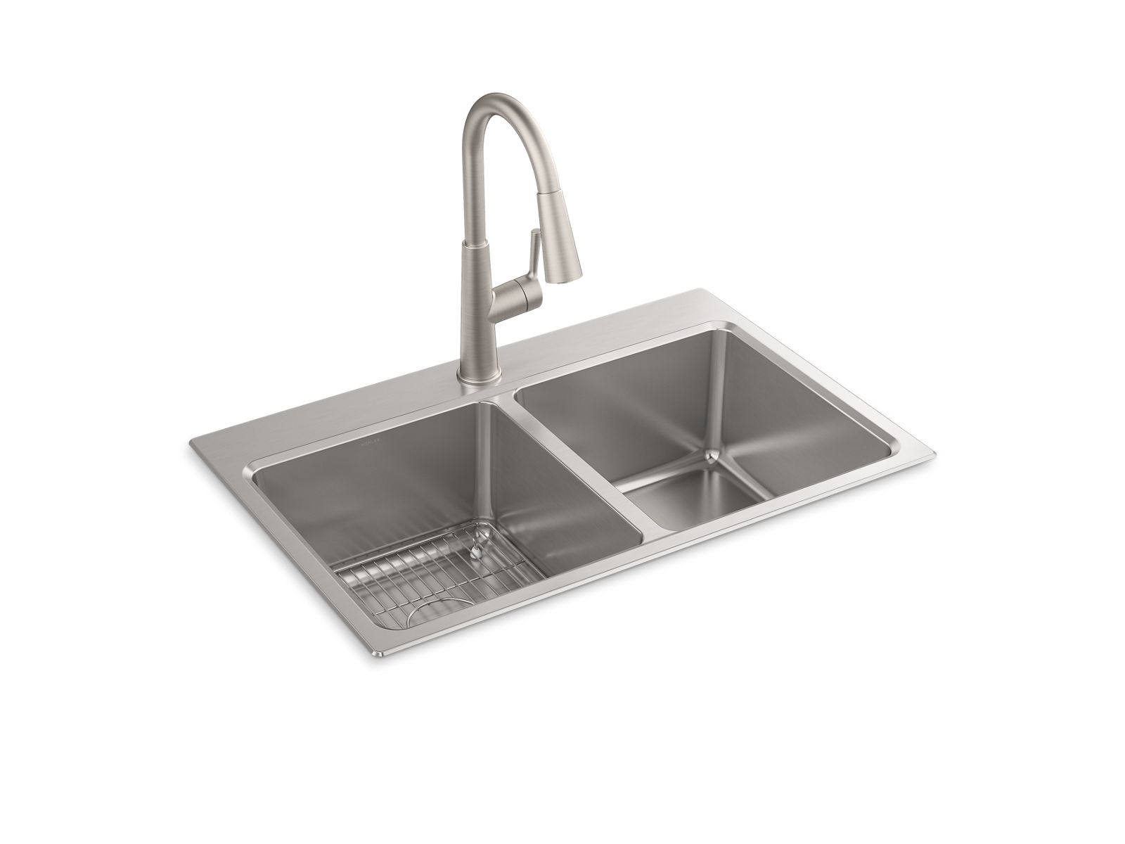 Prologue® 33" top-/undermount double-bowl kitchen sink