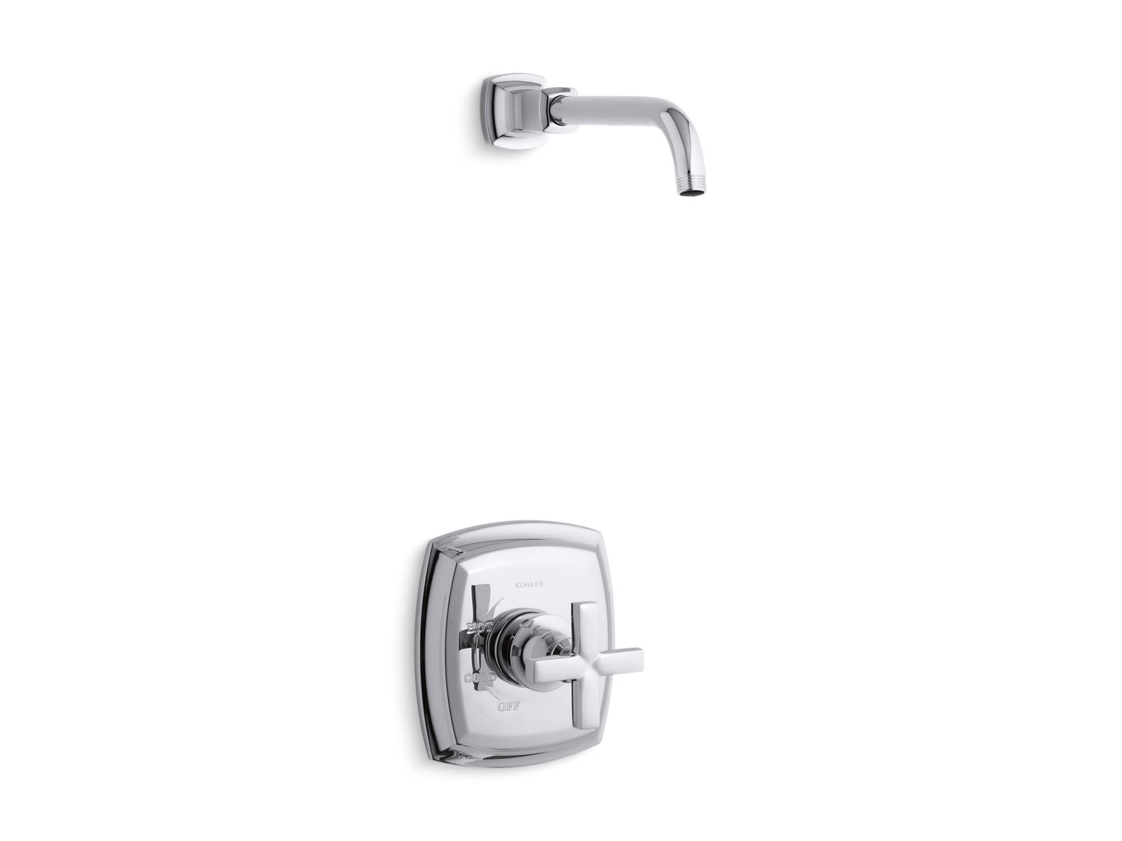 Margaux® Rite-Temp® shower valve trim with cross handle, less showerhead