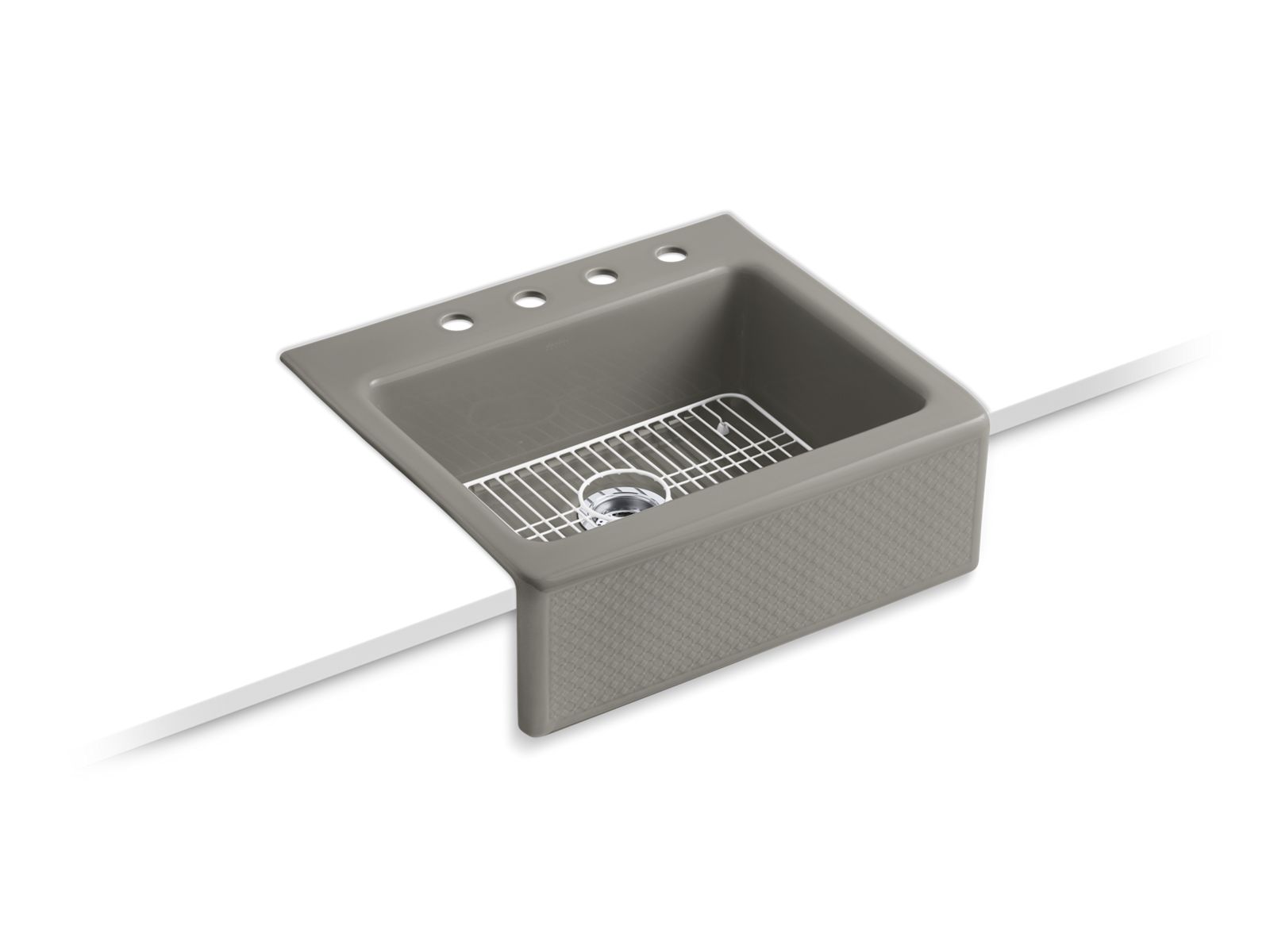 38984-evenweave-alcott-25-x-22-x-8-5-8-tile-in-kitchen-sink-with-4-faucet-holes-2.jpg Evenweave™ Alcott™ 25" x 22" x 8-5/8" tile-in kitchen sink with 4 faucet holes
