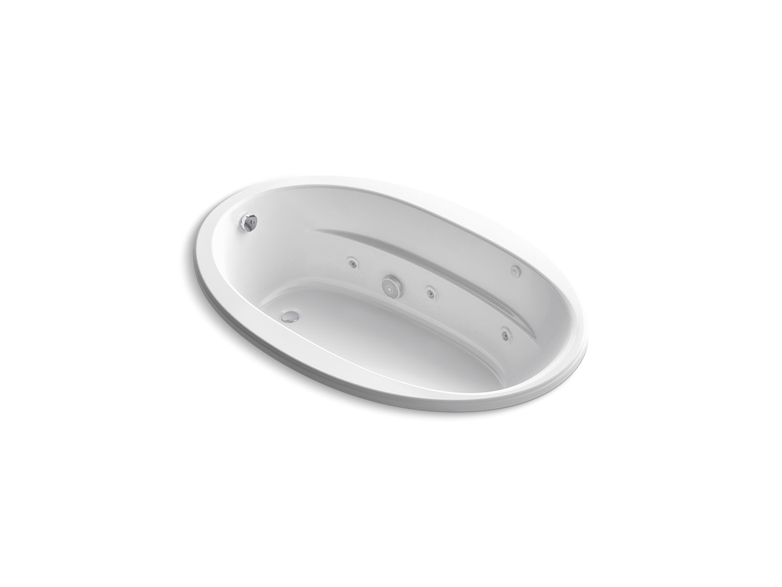 Sunward® 66" x 42" drop-in whirlpool bath with Bask® heated surface