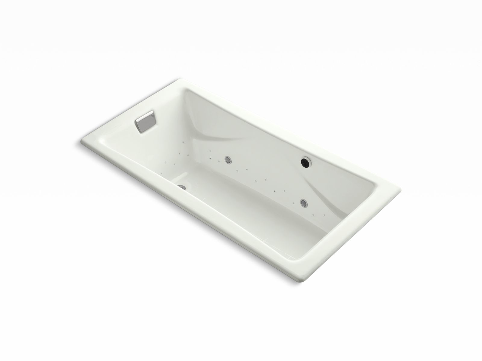 Tea-for-Two® 71-3/4" x 36" drop-in BubbleMassage™ air bath with Dune airjet finish and chromotherapy