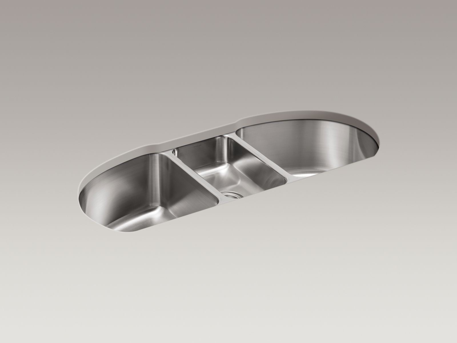 Undertone® 44-11/16" x 18-1/2" x 9-1/2" undermount triple-bowl kitchen sink