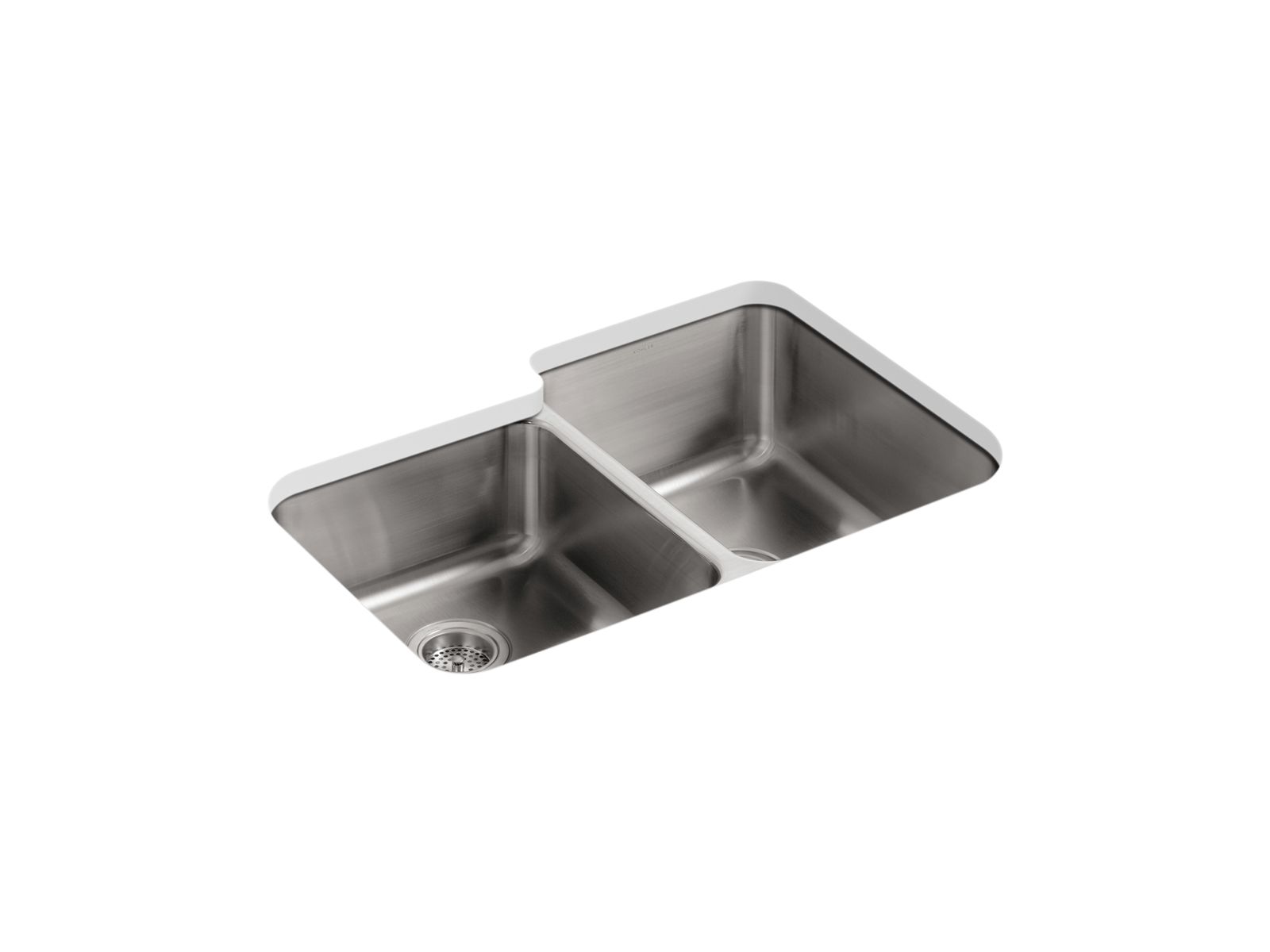 Undertone® 31-1/2" x 20-7/8" x 9-1/2" undermount large/medium double-bowl kitchen sink