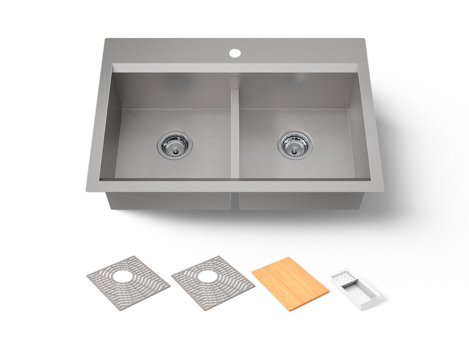 Task™ Smart Divide® Smart Divide® 33" top-/undermount double-bowl workstation kitchen sink