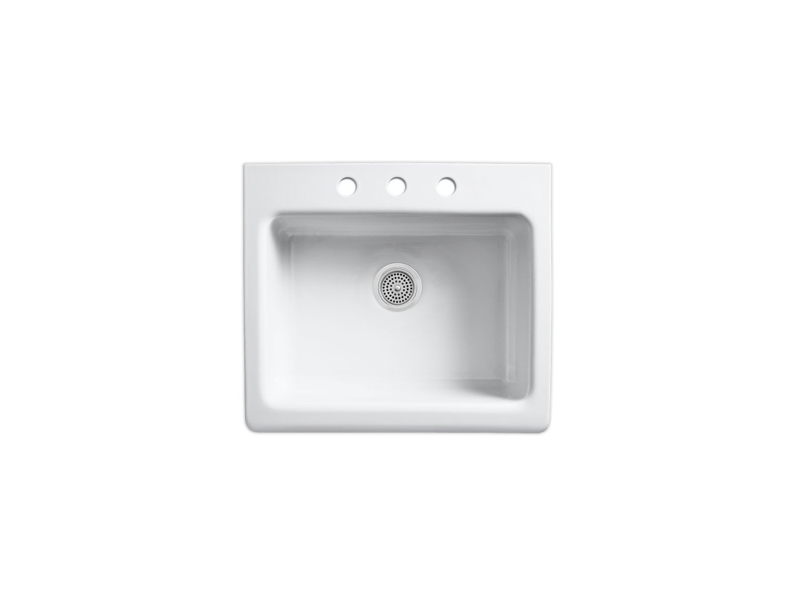Alcott™ 25" x 22" x 8-5/8" tile-in single-bowl kitchen sink with apron-front and 3 faucet holes