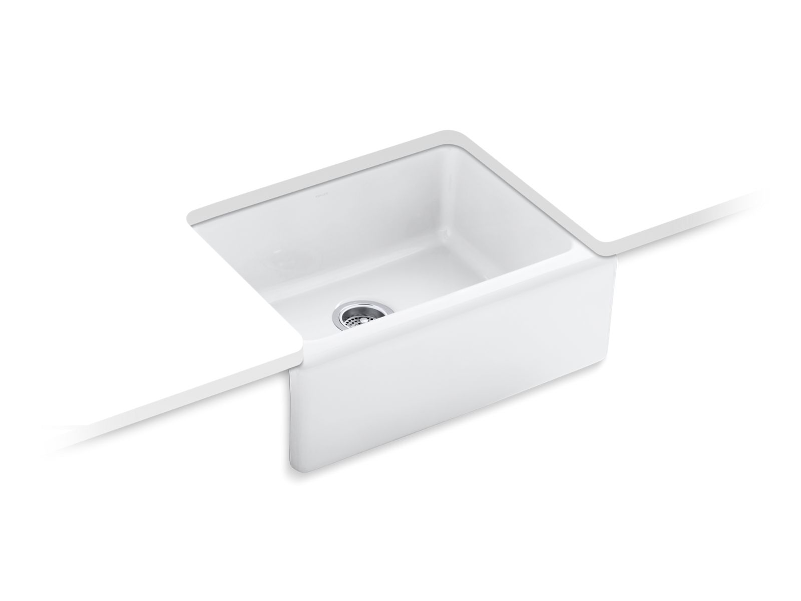 Alcott™ 25-1/4" x 22" x 8-5/8" undermount single-bowl farmhouse kitchen sink with 5 oversize faucet holes