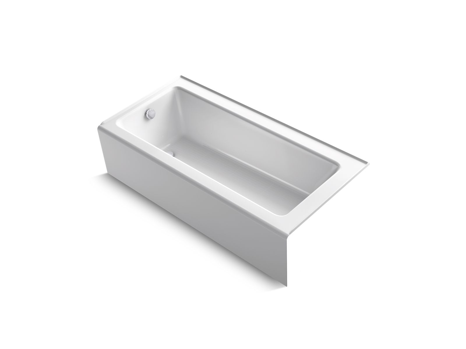 Bellwether® 66" x 32" alcove BubbleMassage™ air bath with integral apron, White airjet trim, left hand drain and heater