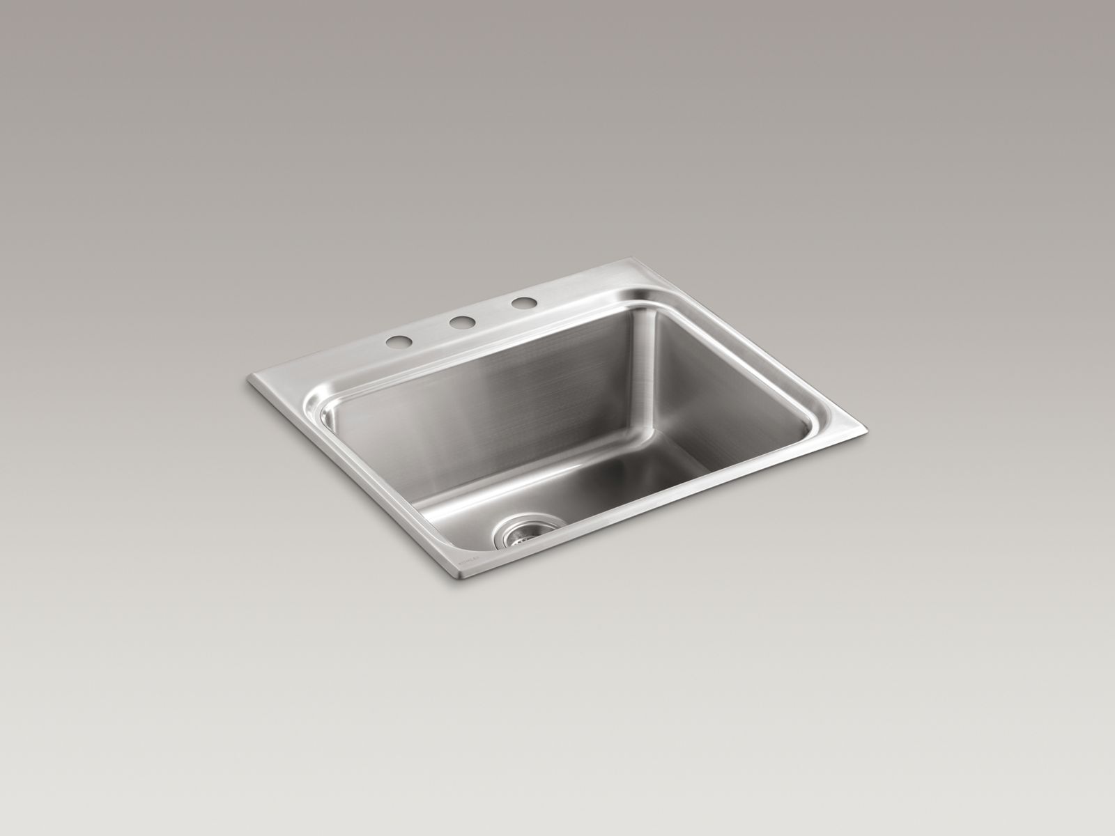 Ballad™ 25" x 22" x 10-1/4" top-mount utility sink with 3 faucet holes and bowl depth of 10"