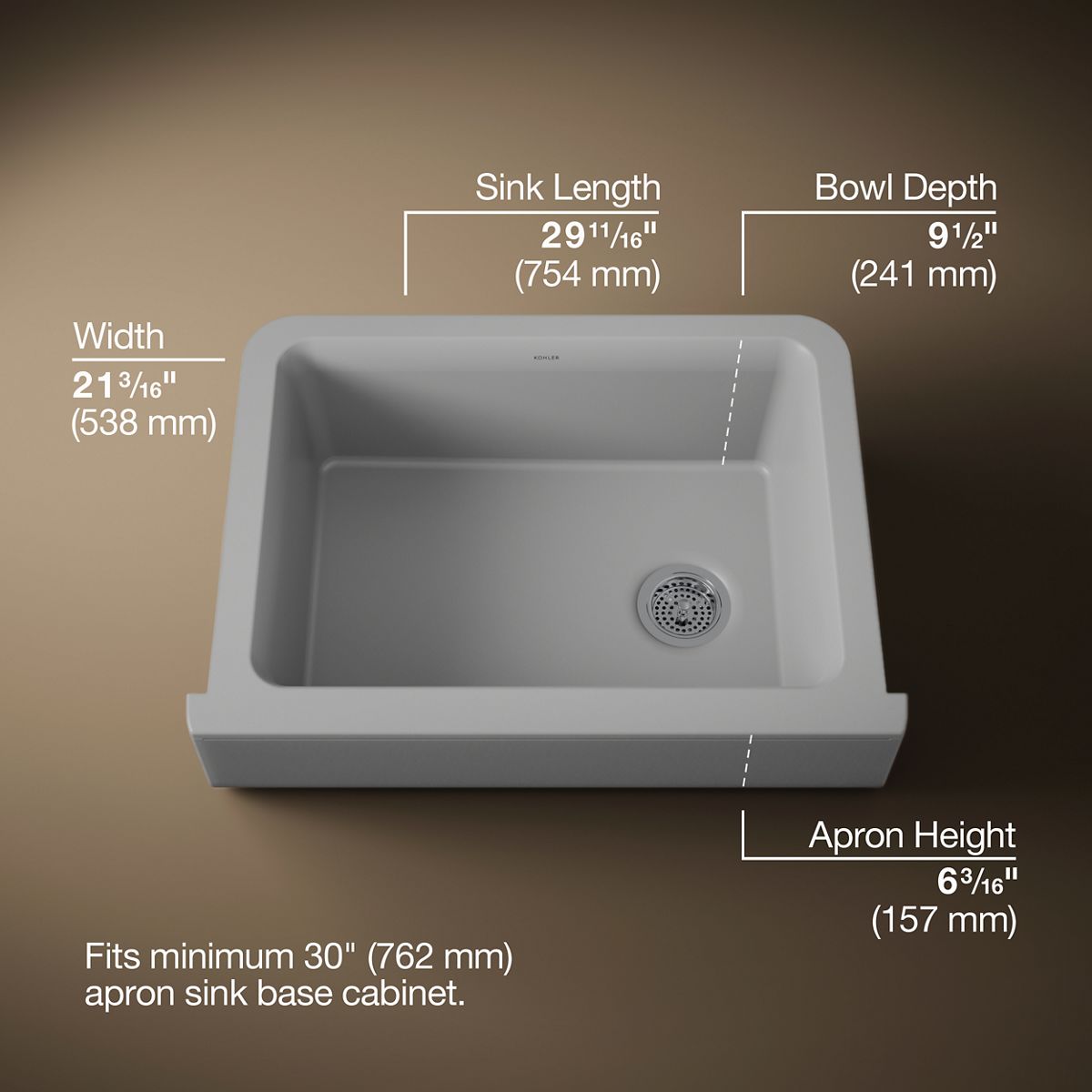 40625-cairn-29-3-4-undermount-single-bowl-farmhouse-kitchen-sink-with-short-apron-11.jpg Cairn® 29-3/4" undermount single-bowl farmhouse kitchen sink with short apron