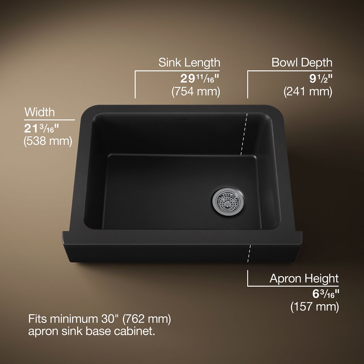 40625-cairn-29-3-4-undermount-single-bowl-farmhouse-kitchen-sink-with-short-apron-9.jpg Cairn® 29-3/4" undermount single-bowl farmhouse kitchen sink with short apron
