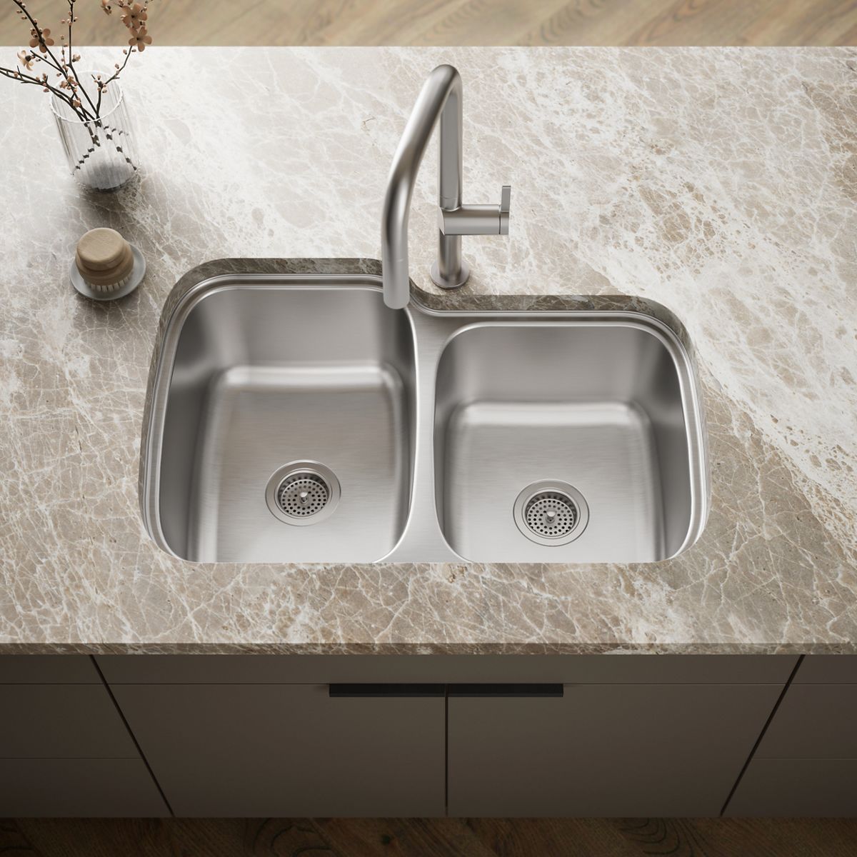 Verse™ 33" top-/undermount double-bowl kitchen sink