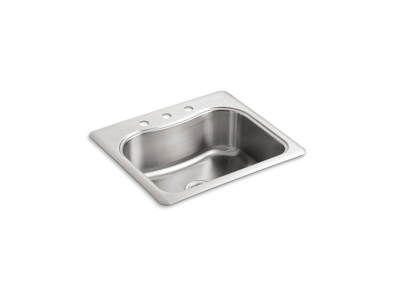 Staccato™ 25" x 22" x 8-5/16" top-mount single-bowl kitchen sink with 3 faucet holes