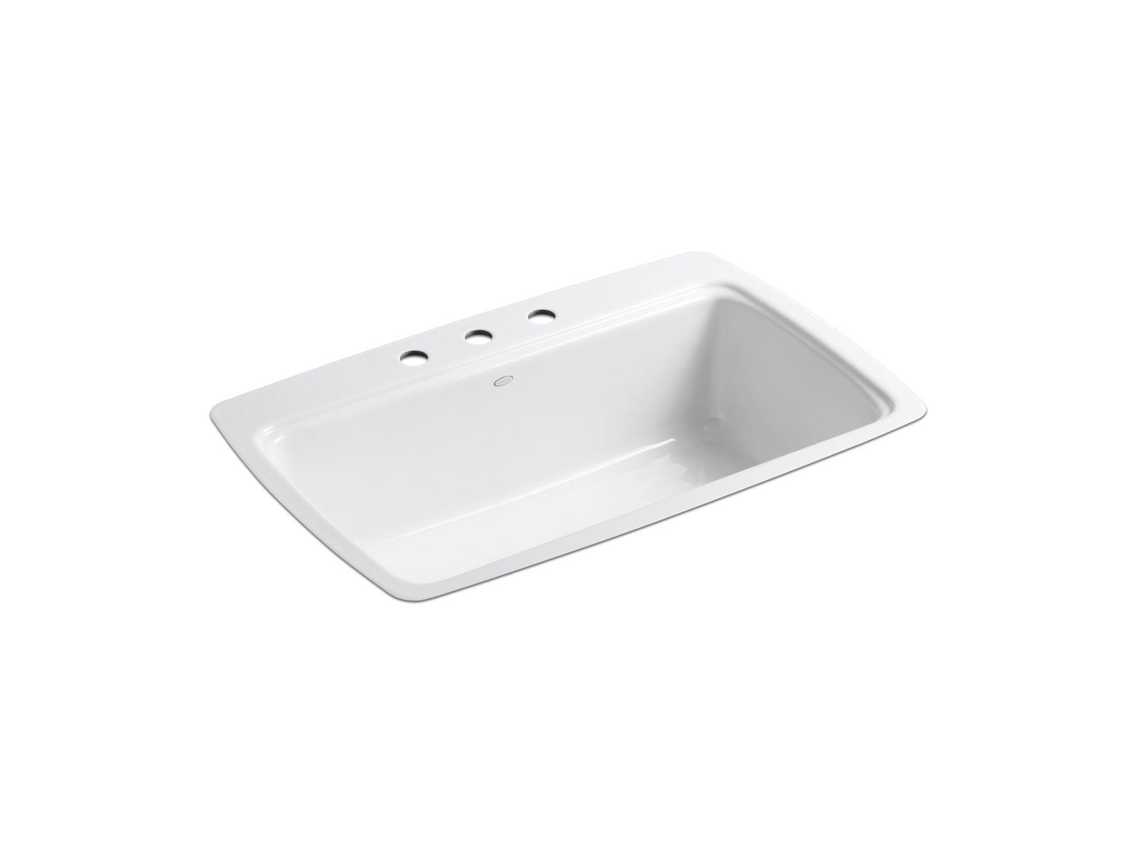 Cape Dory® 33" x 22" x 9-5/8" tile-in single-bowl kitchen sink with 3 faucet holes