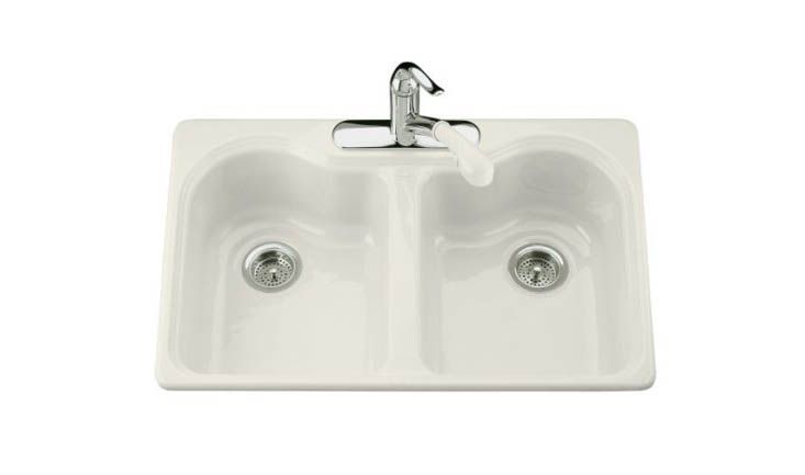 Hartland(R) self-rimming kitchen sink with three-hole faucet drilling