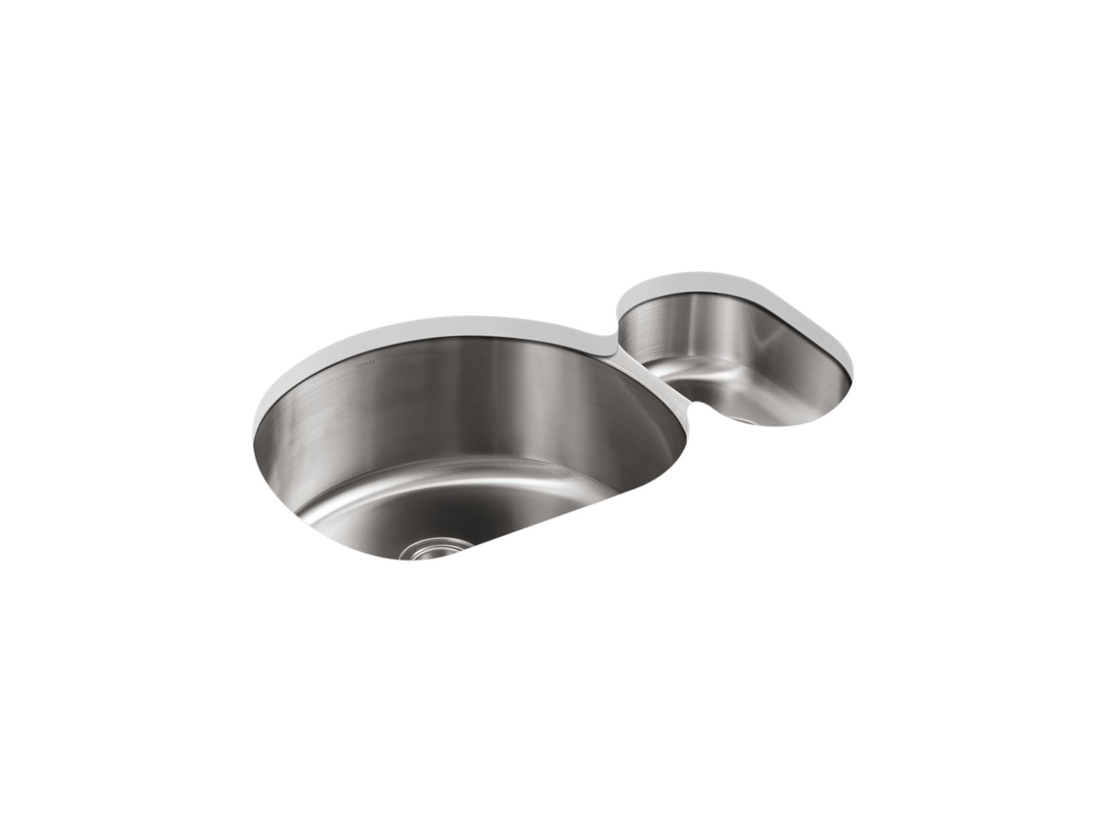 Undertone® 34-3/4" x 21-1/4" x 9-1/2" undermount high/low double-bowl kitchen sink