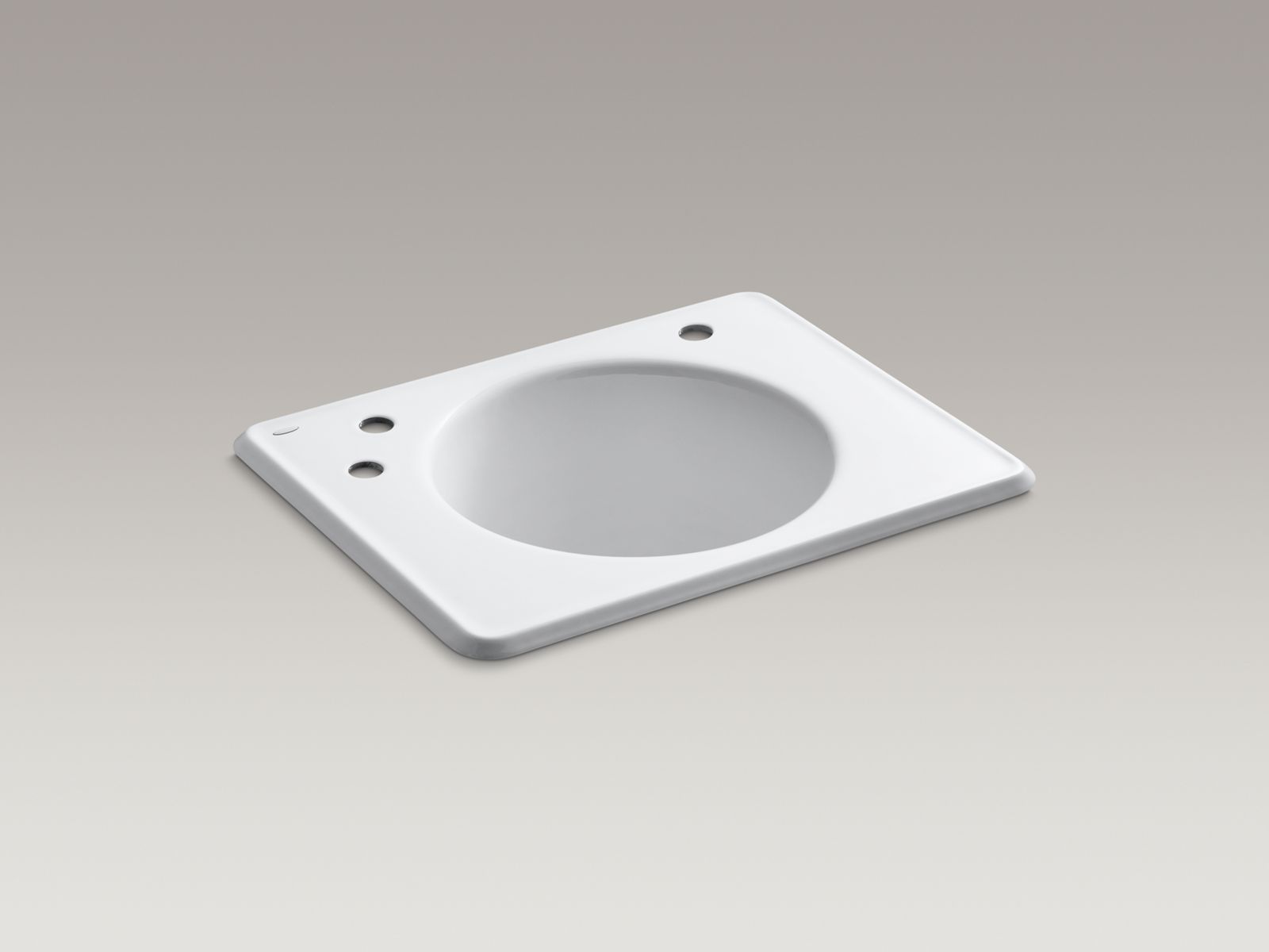 Tandem(R) top-mount utility sink with 2 faucet holes - one on the right and two on the left