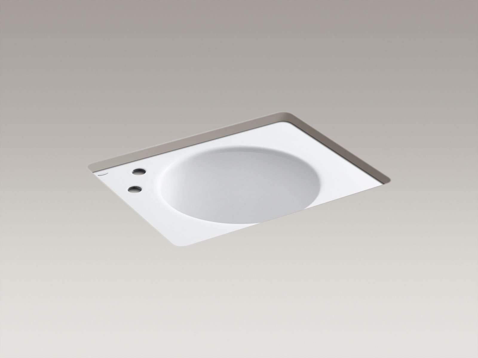 Tandem(R) under-mount utility sink with 2 faucet holes on the left