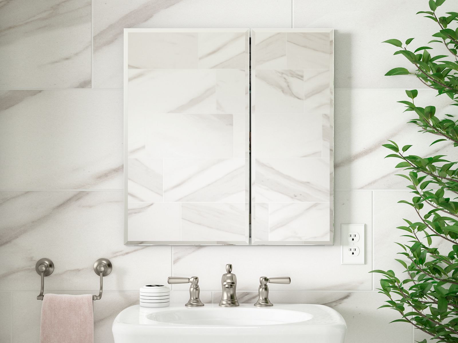 42415-25-w-x-26-h-aluminum-two-door-medicine-cabinet-with-mirrored-doors-beveled-edges-3.jpg 25" W x 26" H aluminum two-door medicine cabinet with mirrored doors, beveled edges