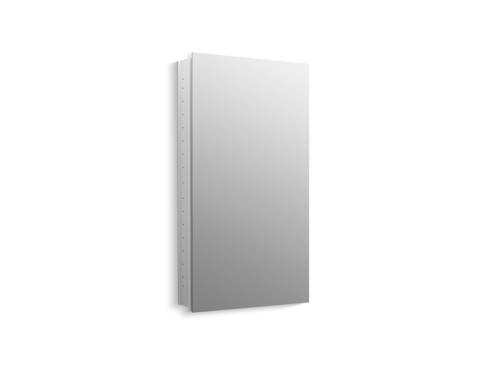 Catalan® 20-1/8" W x 36-1/8" H aluminum single-door medicine cabinet with 170 degree hinge