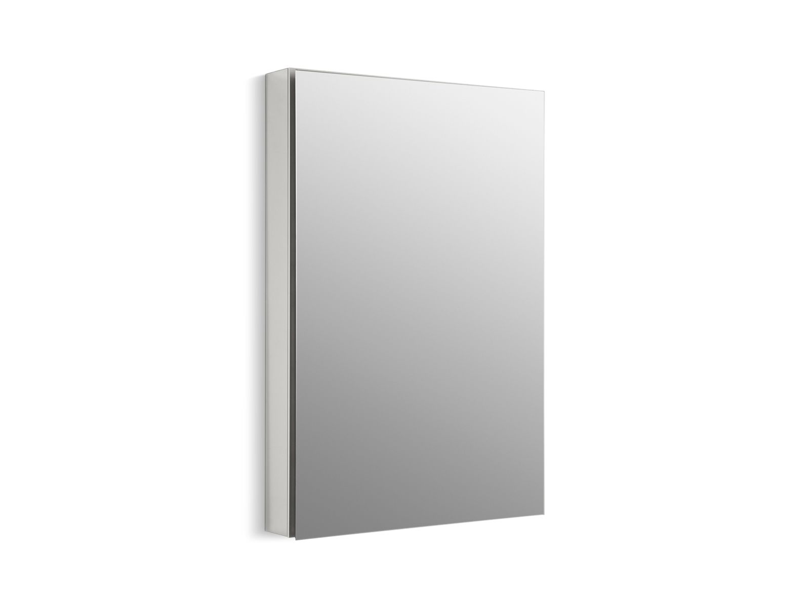 Catalan® 24-1/8" W x 36-1/8" H aluminum single-door medicine cabinet with 107 degree hinge