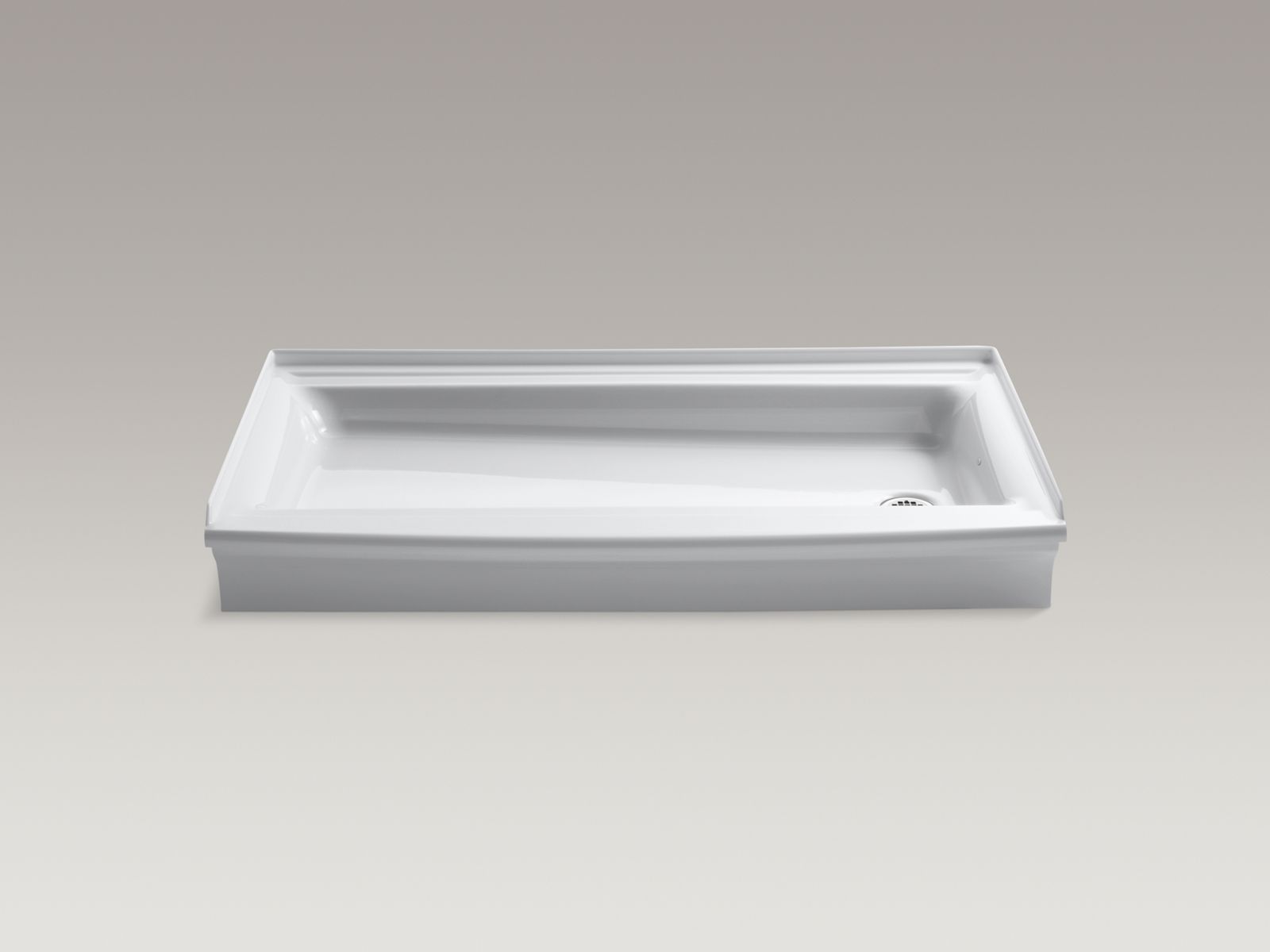 Fountainhead(R) 60" x 34" single threshold right-hand drain shower base
