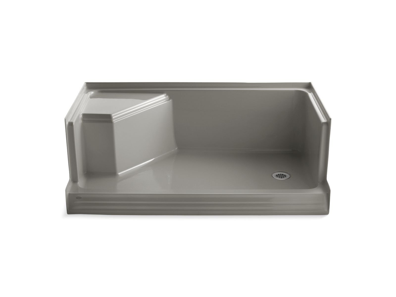 42645-memoirs-60-x-36-single-threshold-right-hand-drain-shower-base-with-integral-seat-at-left-10.jpg Memoirs® 60" x 36" single threshold right-hand drain shower base with integral seat at left