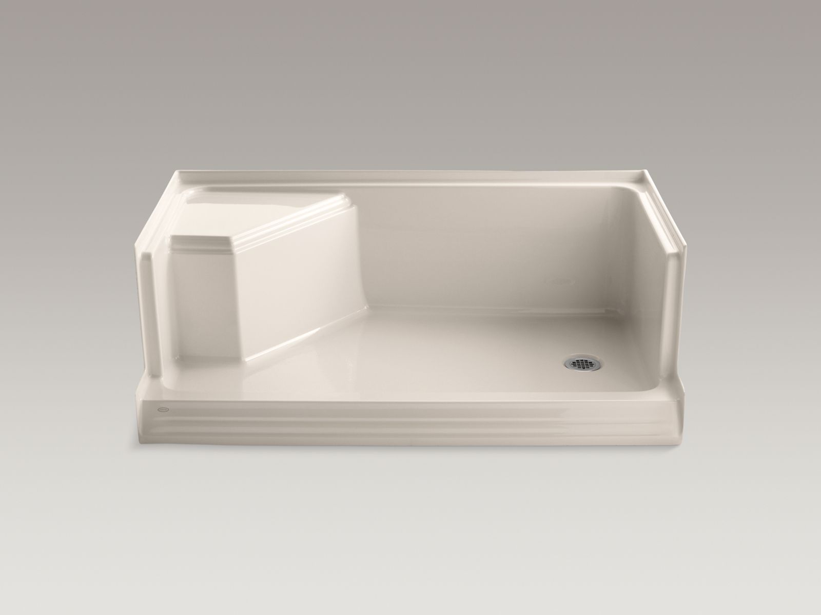 42645-memoirs-60-x-36-single-threshold-right-hand-drain-shower-base-with-integral-seat-at-left-4.jpg Memoirs® 60" x 36" single threshold right-hand drain shower base with integral seat at left