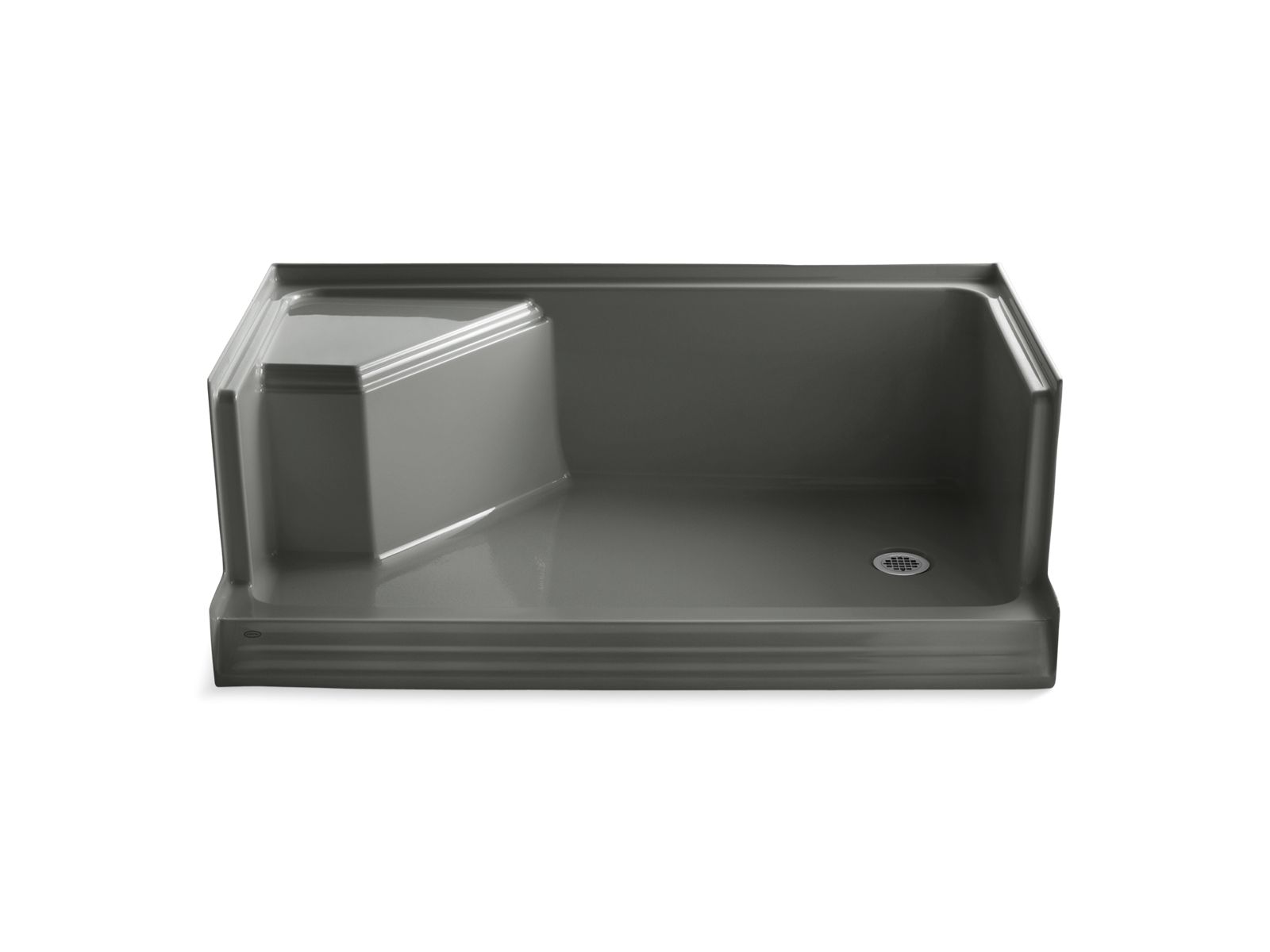 42645-memoirs-60-x-36-single-threshold-right-hand-drain-shower-base-with-integral-seat-at-left-5.jpg Memoirs® 60" x 36" single threshold right-hand drain shower base with integral seat at left