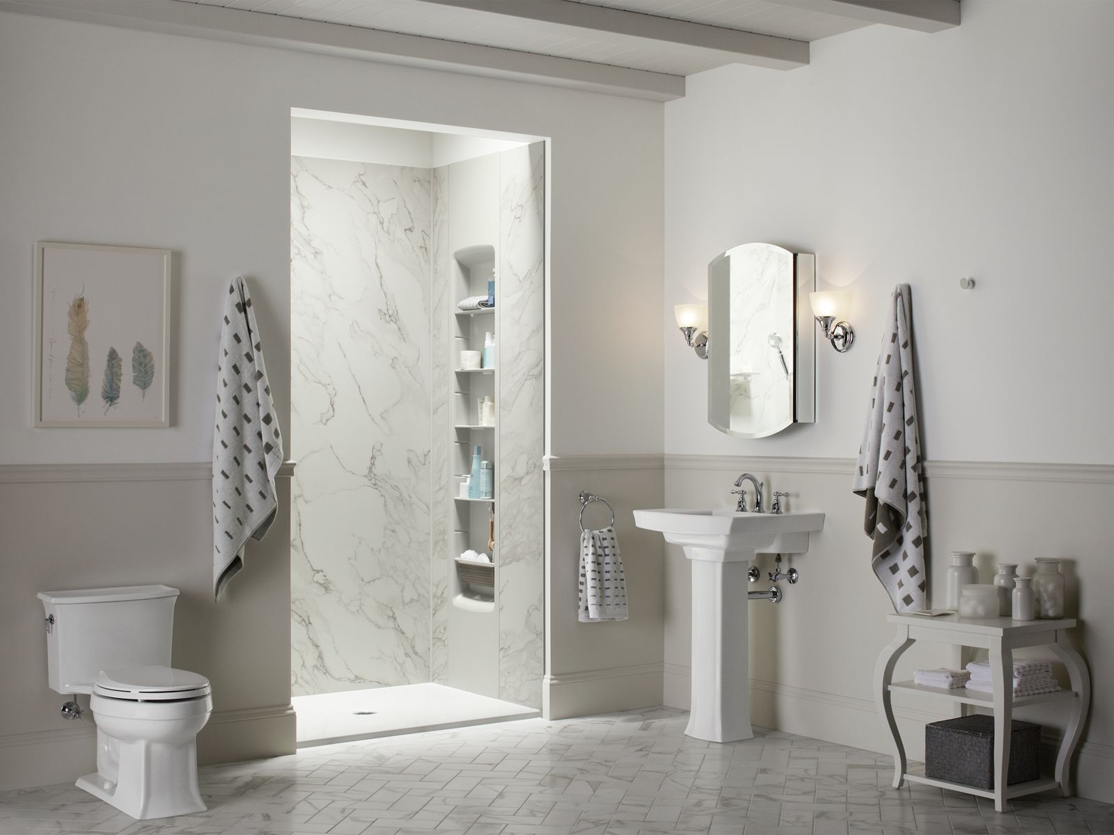 Ballast® 48" x 36" alcove shower base, center drain