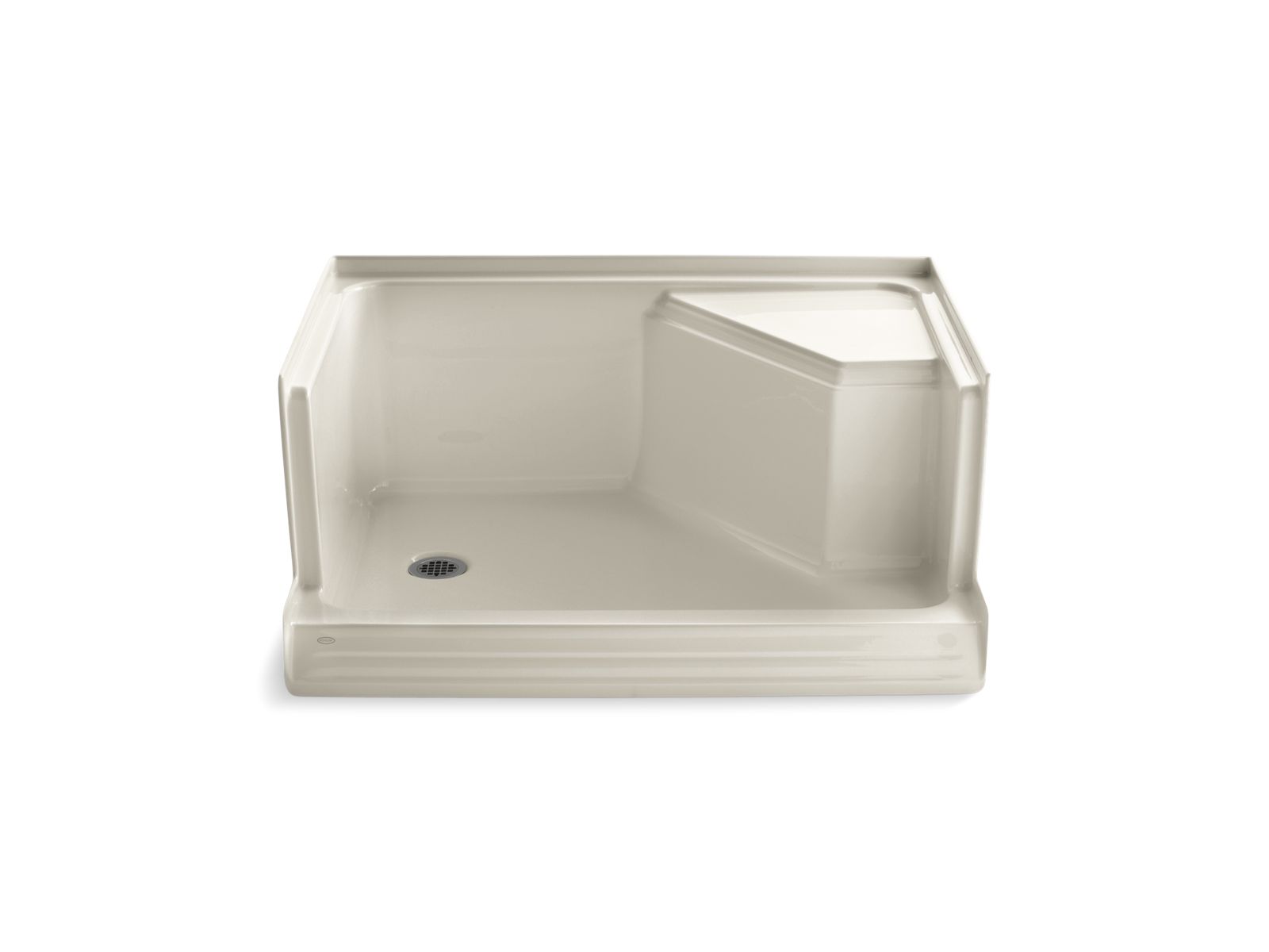 42676-memoirs-48-x-36-single-threshold-left-hand-drain-shower-base-with-integral-seat-at-right-3.jpg Memoirs® 48" x 36" single threshold left-hand drain shower base with integral seat at right