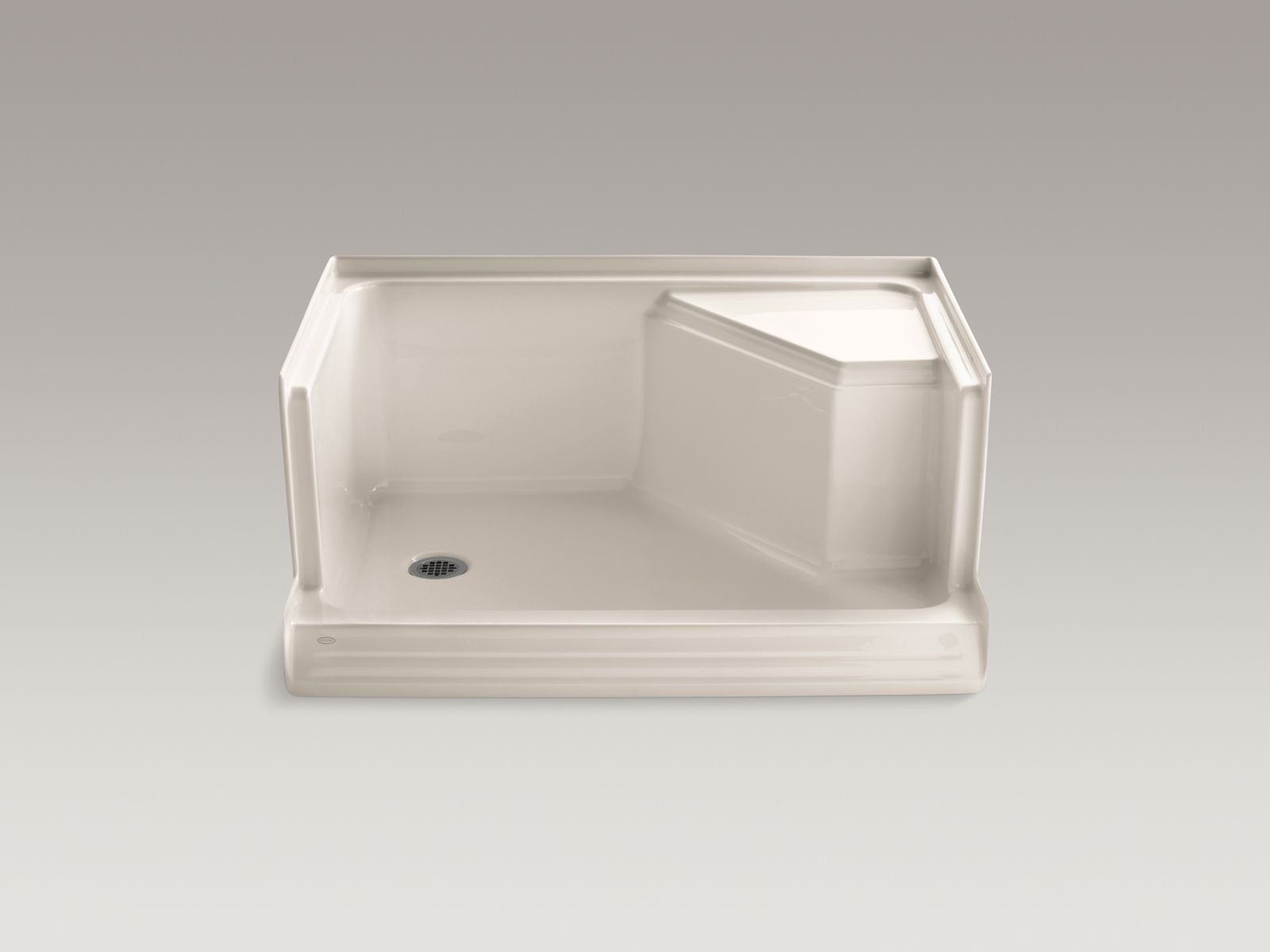 42676-memoirs-48-x-36-single-threshold-left-hand-drain-shower-base-with-integral-seat-at-right-4.jpg Memoirs® 48" x 36" single threshold left-hand drain shower base with integral seat at right
