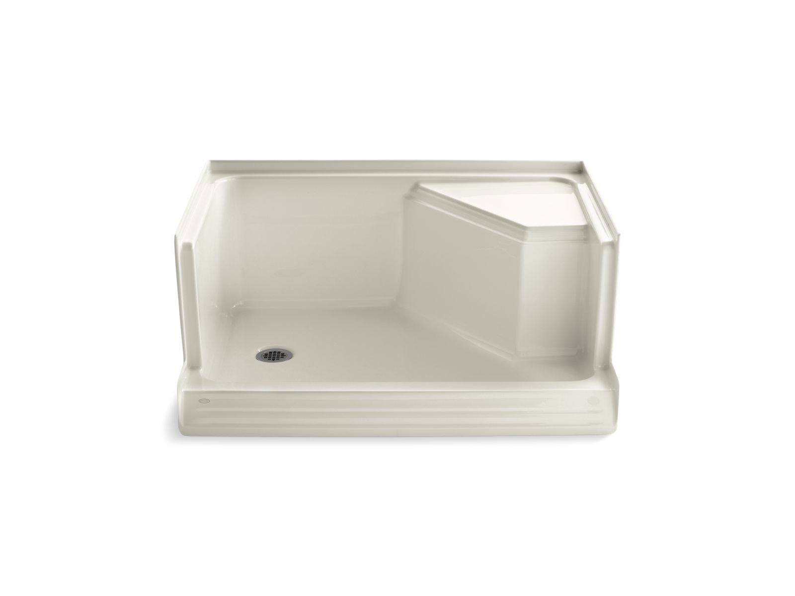 42676-memoirs-48-x-36-single-threshold-left-hand-drain-shower-base-with-integral-seat-at-right-8.jpg Memoirs® 48" x 36" single threshold left-hand drain shower base with integral seat at right