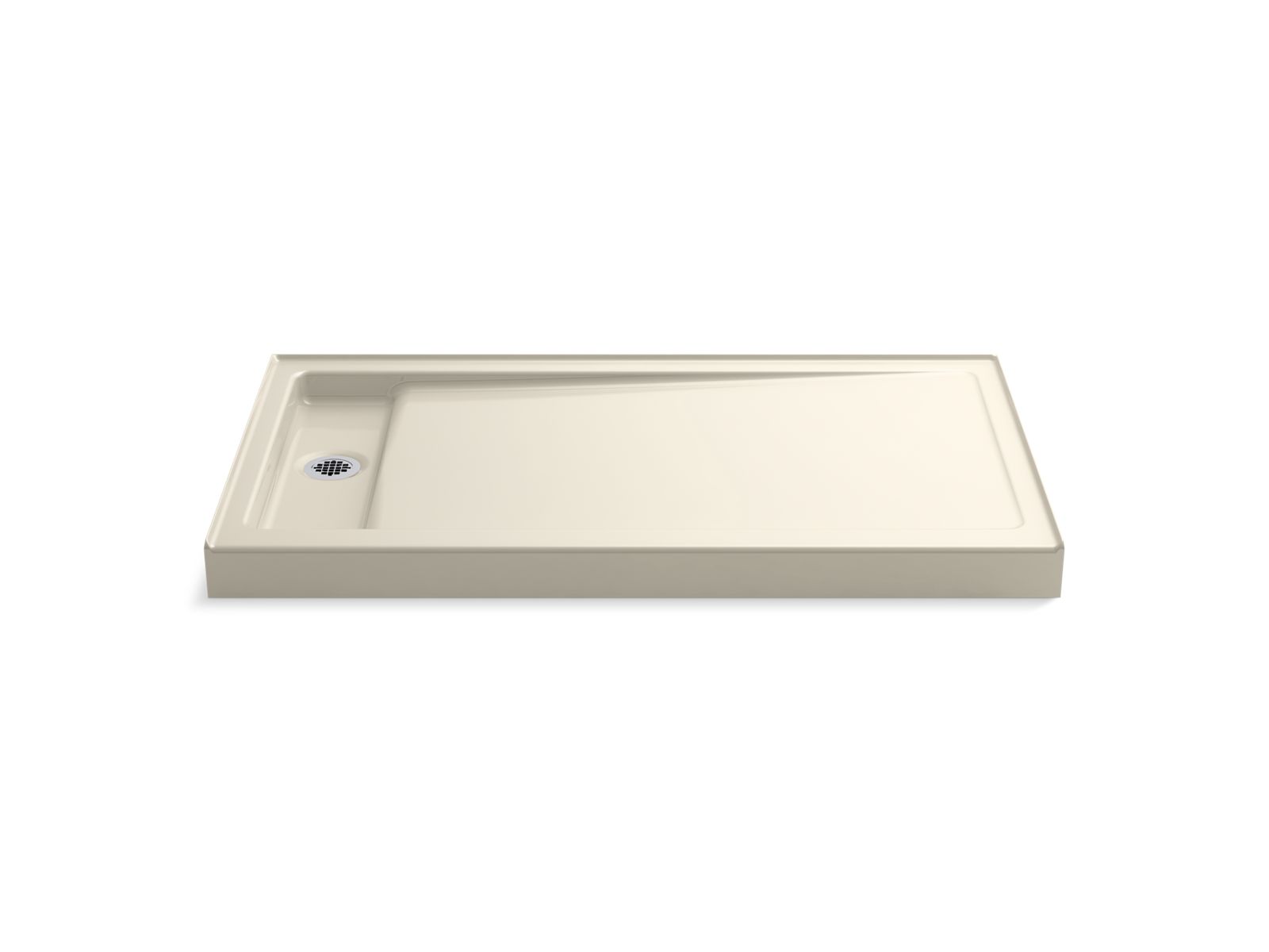 Bellwether® 60" x 34" alcove shower base, left offset drain