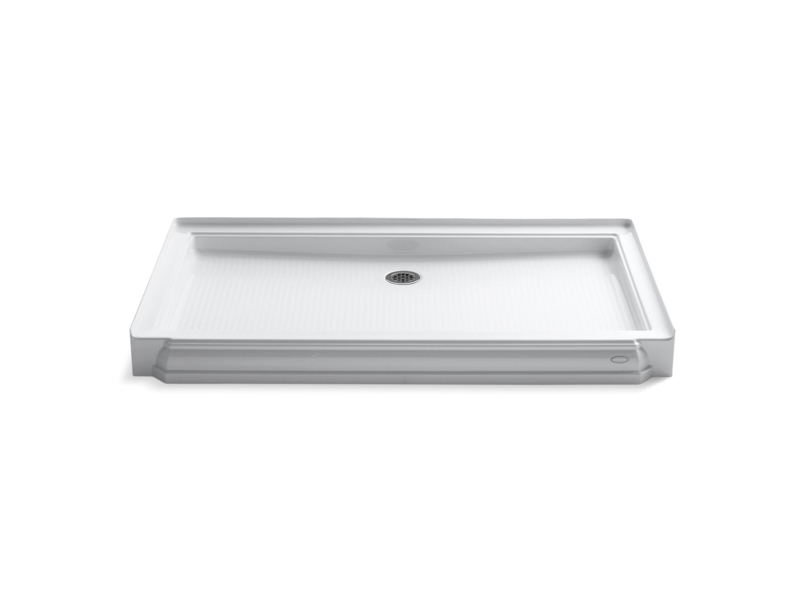 Memoirs® 60" x 34" single threshold rear center drain shower base