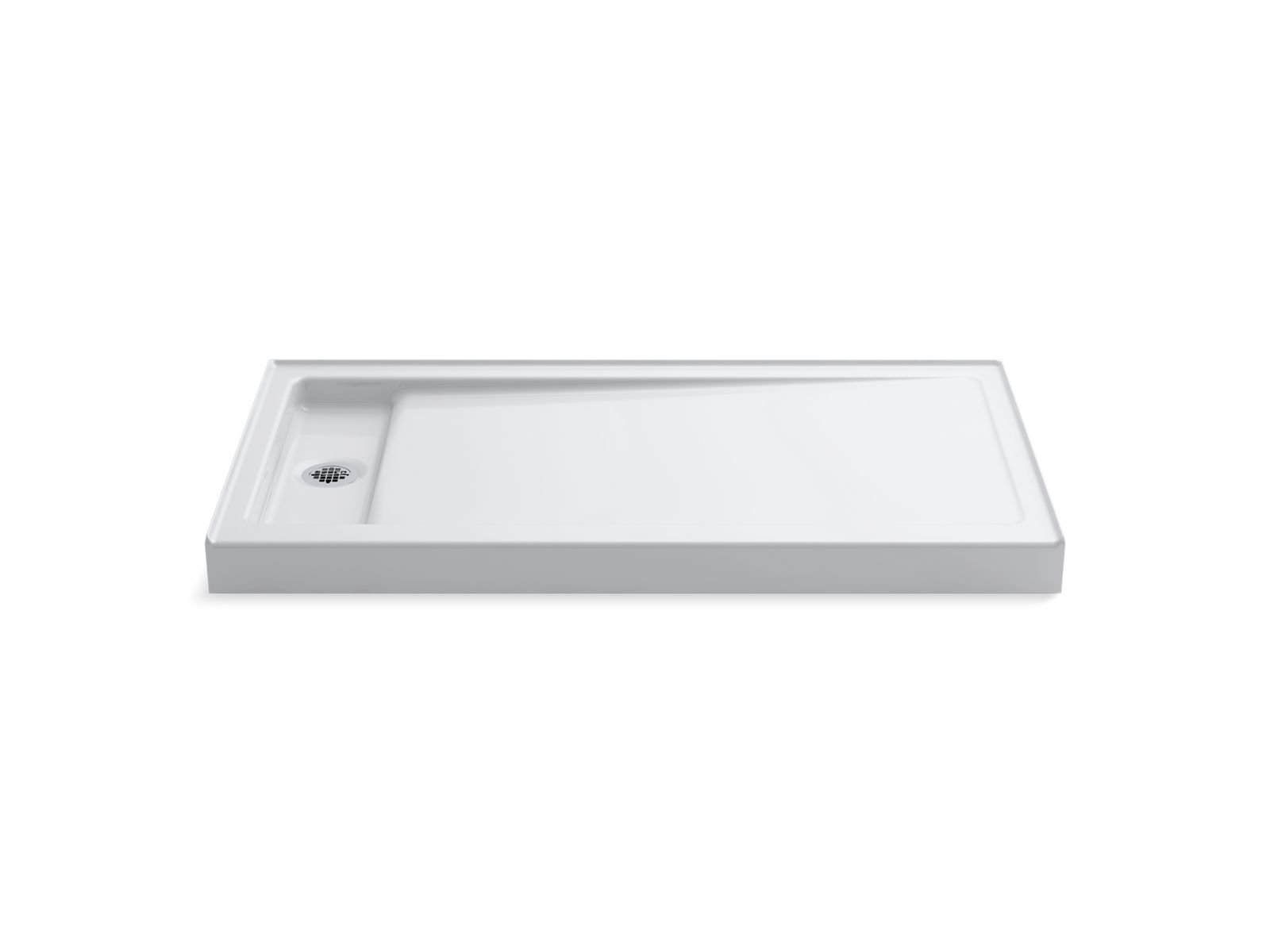 Bellwether® 60" x 32" alcove shower base, left offset drain