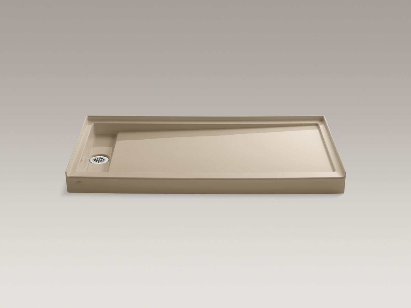 Groove® 60" x 32" alcove shower base, left drain