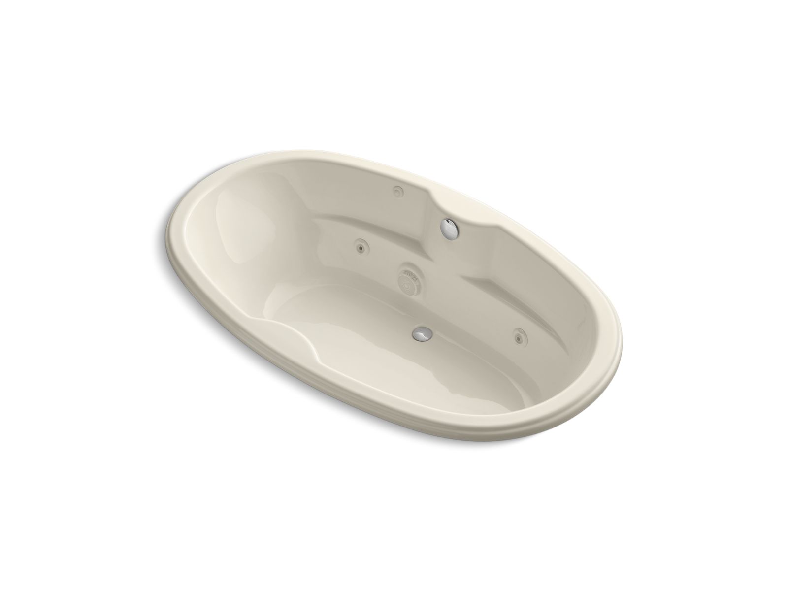 7242 72" x 42-1/8" oval drop-in whirlpool bath with custom pump location