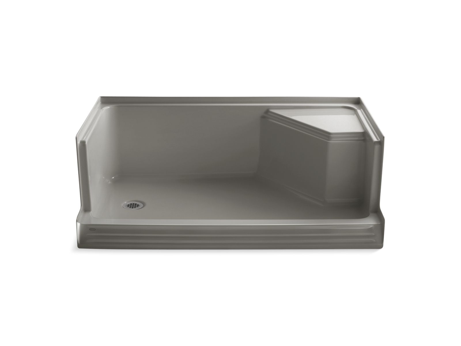 43144-memoirs-60-x-36-single-threshold-left-hand-drain-shower-base-with-integral-seat-at-right-10.jpg Memoirs® 60" x 36" single threshold left-hand drain shower base with integral seat at right