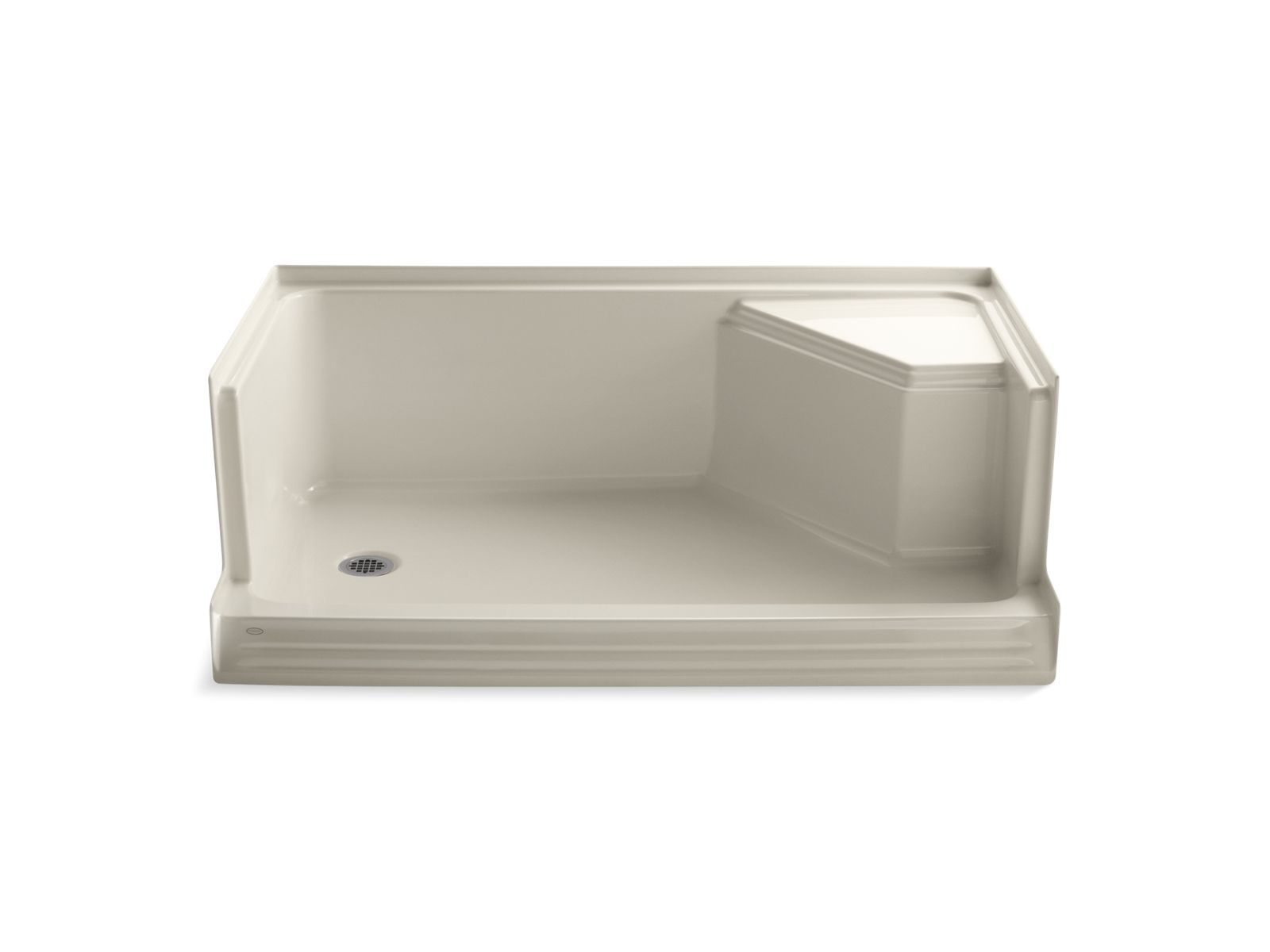 43144-memoirs-60-x-36-single-threshold-left-hand-drain-shower-base-with-integral-seat-at-right-3.jpg Memoirs® 60" x 36" single threshold left-hand drain shower base with integral seat at right