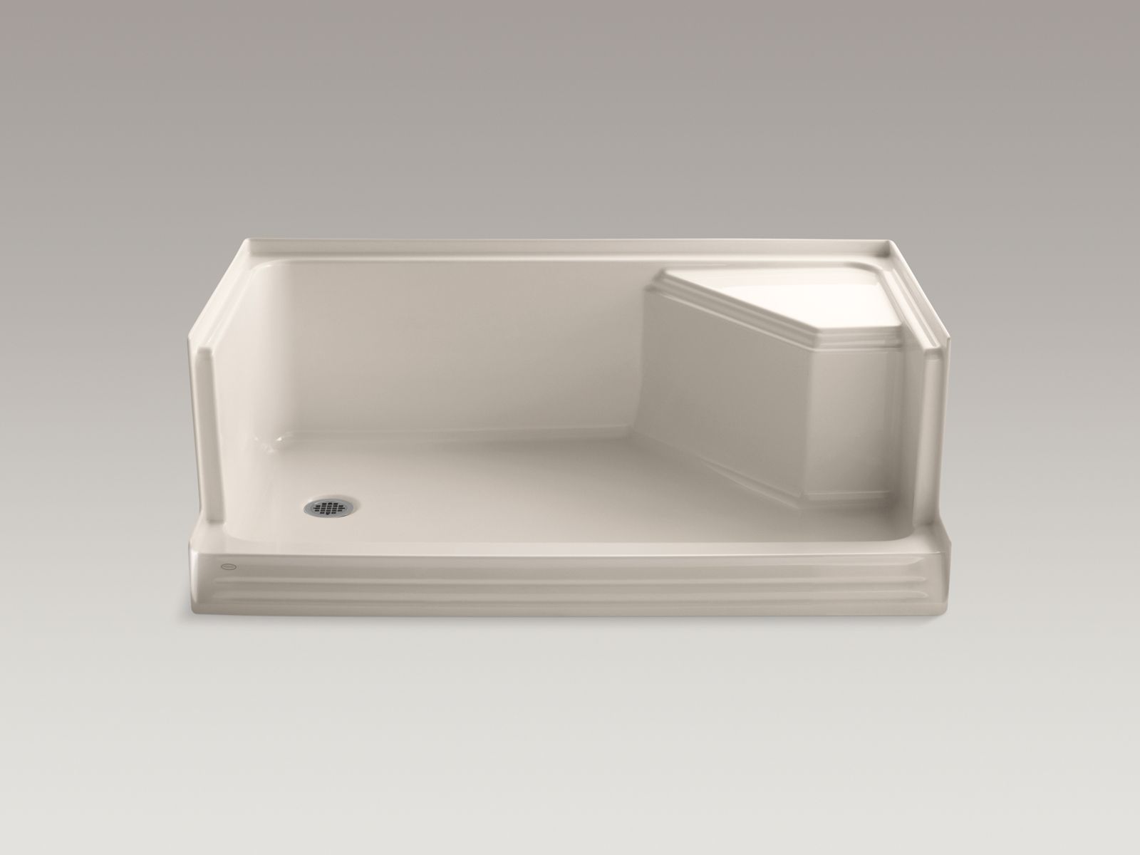 43144-memoirs-60-x-36-single-threshold-left-hand-drain-shower-base-with-integral-seat-at-right-4.jpg Memoirs® 60" x 36" single threshold left-hand drain shower base with integral seat at right