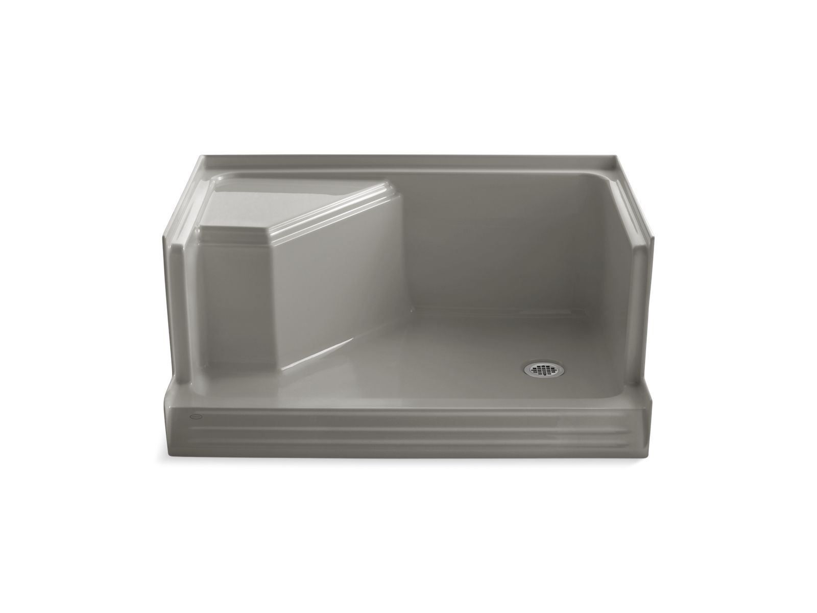 43176-memoirs-48-x-36-single-threshold-right-hand-drain-shower-base-with-integral-seat-at-left-10.jpg Memoirs® 48" x 36" single threshold right-hand drain shower base with integral seat at left