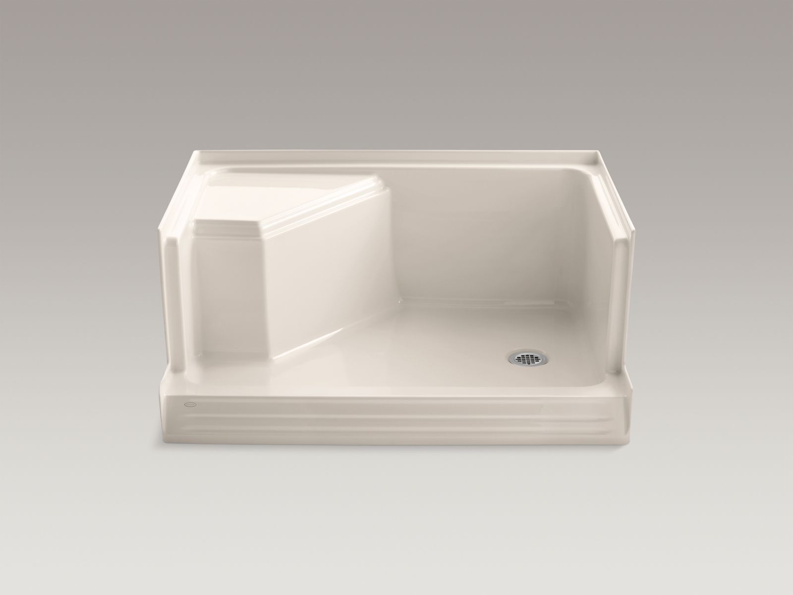 43176-memoirs-48-x-36-single-threshold-right-hand-drain-shower-base-with-integral-seat-at-left-4.jpg Memoirs® 48" x 36" single threshold right-hand drain shower base with integral seat at left