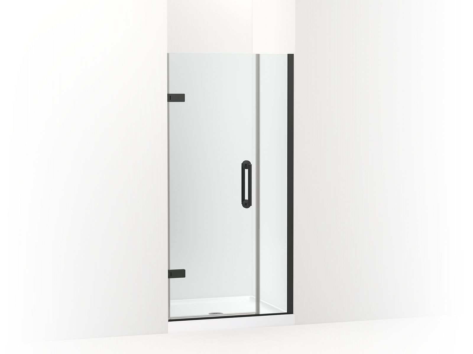 Componentsâ„¢ Frameless pivot shower door, 71-9/16" H x 33-5/8 - 34-3/8" W, with 3/8" thick Crystal Clear glass